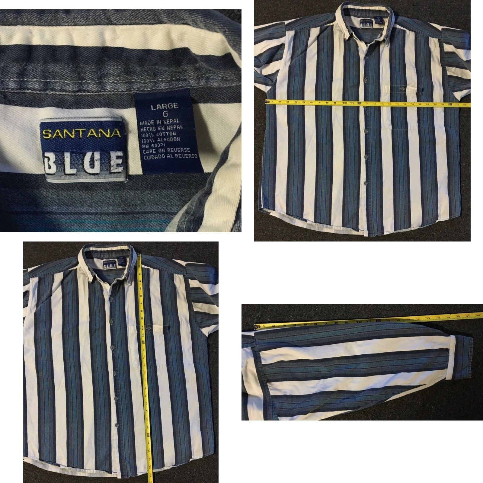 Gotcha VINTAGE 90s Striped Faded Button-Up Shirt Blue L Men Size US L / EU 52-54 / 3 - 9 Thumbnail