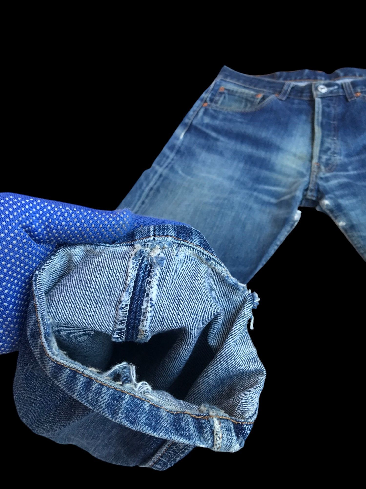 Levi's Vintage Levis 501 distressed ripped bluewash japan W30x28.5 Size US 30 / EU 46 - 10 Thumbnail