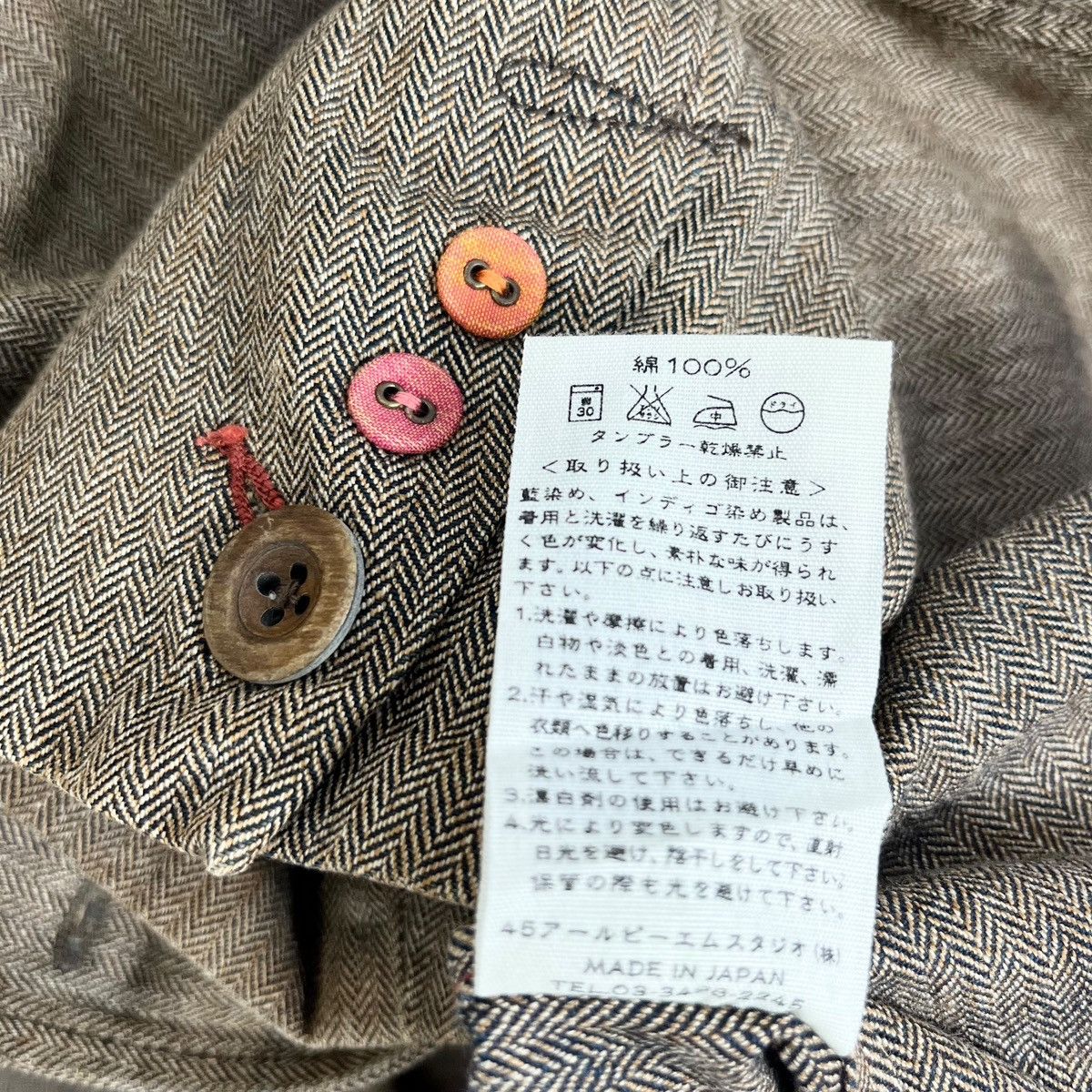 45rpm × Designer × Japanese Brand 45RPM Herringbone Tweed Blazer Jacket Size L / US 10 / IT 46 - 9 Thumbnail