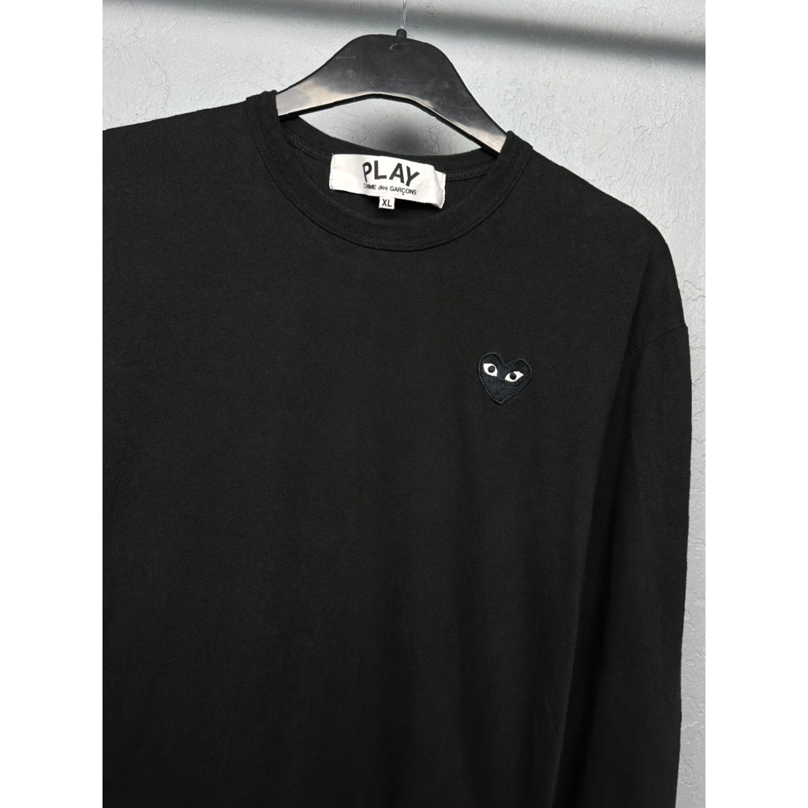 Comme des Garcons Girl Play Comme des Garcons Long Sleeve T-Shirt Heart XL Women's Black Cotton Shirt Size XL / US 12-14 / IT 48-50 - 2 Thumbnail