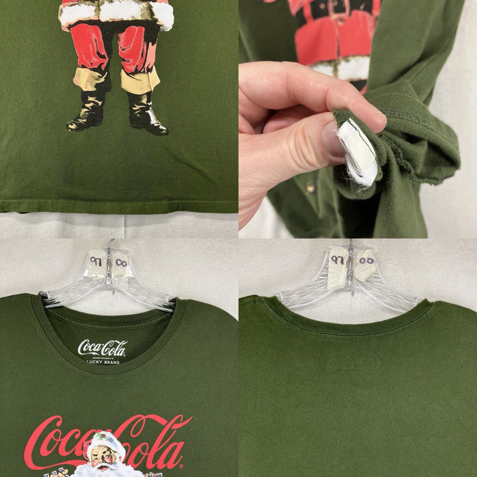 Lucky Brand Lucky Brand Coca Cola Men's T-Shirt Green Santa Christmas Short Sleeve Crew Neck Size L Size US L / EU 52-54 / 3 - 8 Thumbnail