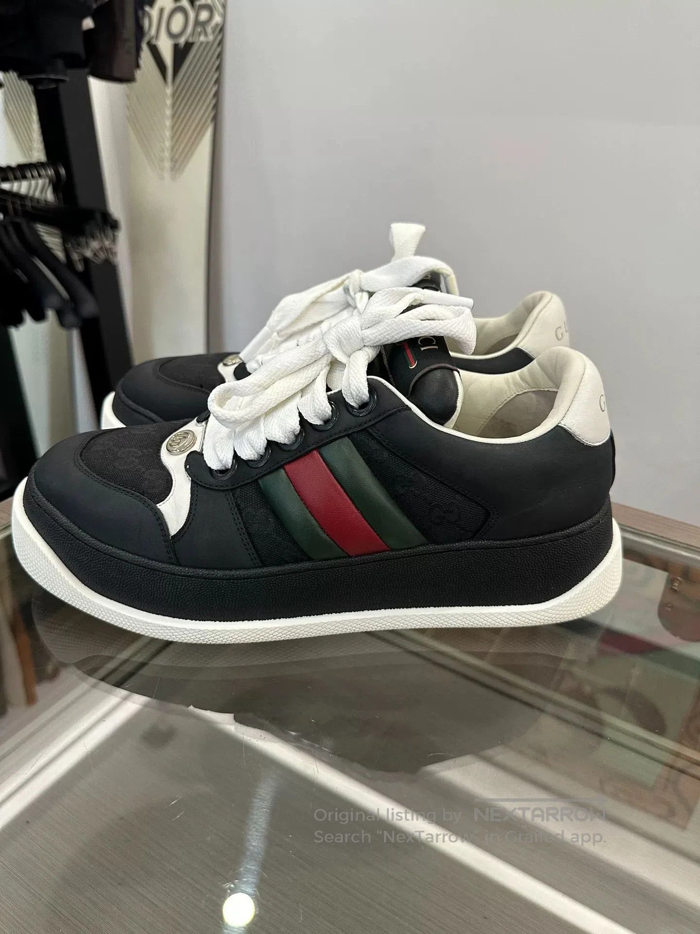 Gucci Gucci Screener Men's Black White Sneakers. Size US 10 / EU 43 - 4 Thumbnail
