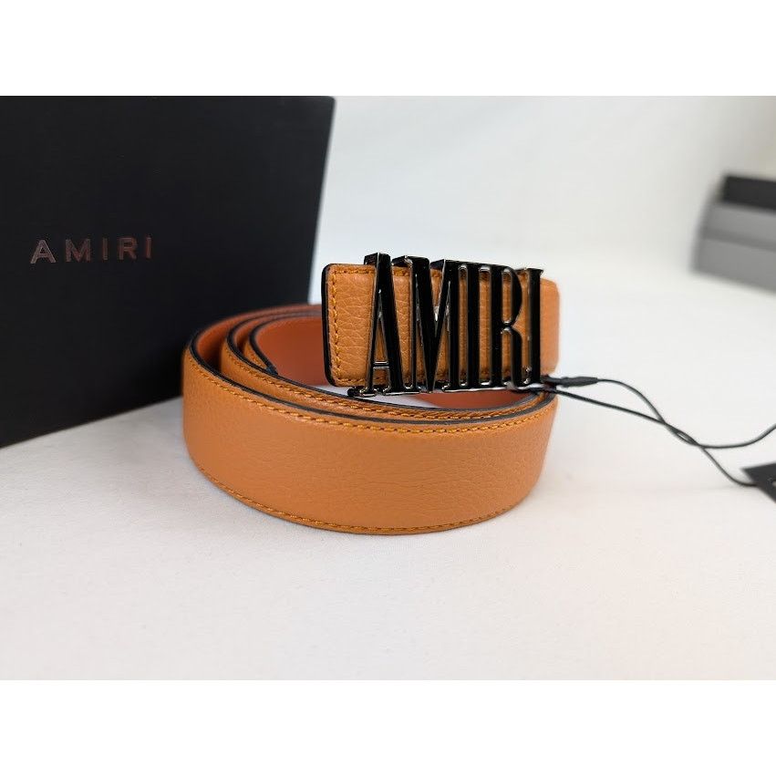 Amiri o1rshd1 Size: 75 / Pebbled Amiri Belt in Orange Size 30 - 3 Thumbnail