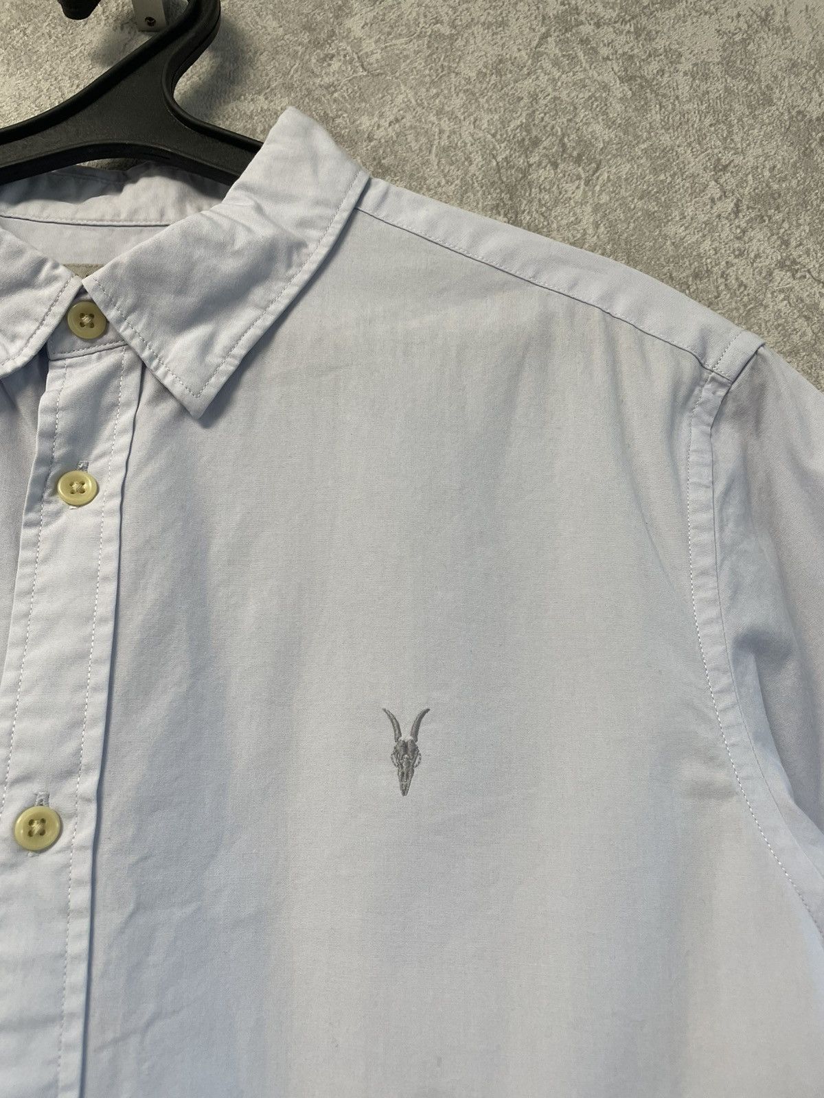 Allsaints Allsaints Blue Cotton Short Sleeve Button Up Shirt Size US M / EU 48-50 / 2 - 6 Thumbnail