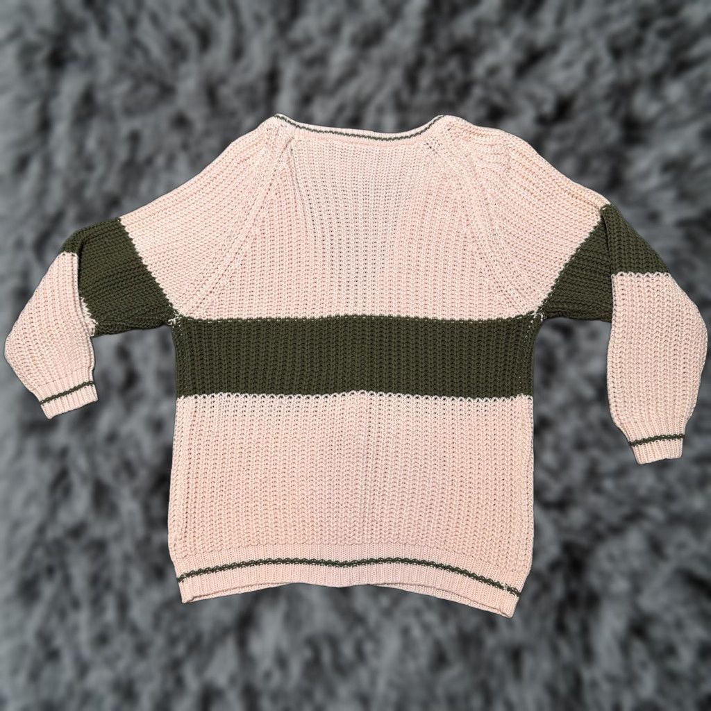 Vintage VINTAGE Deb Chunky Knit Cardigan Sweater Medium Peach Brown Preppy Academia 80s 90s Retro School Womens Mens Size M / US 6-8 / IT 42-44 - 1 Thumbnail