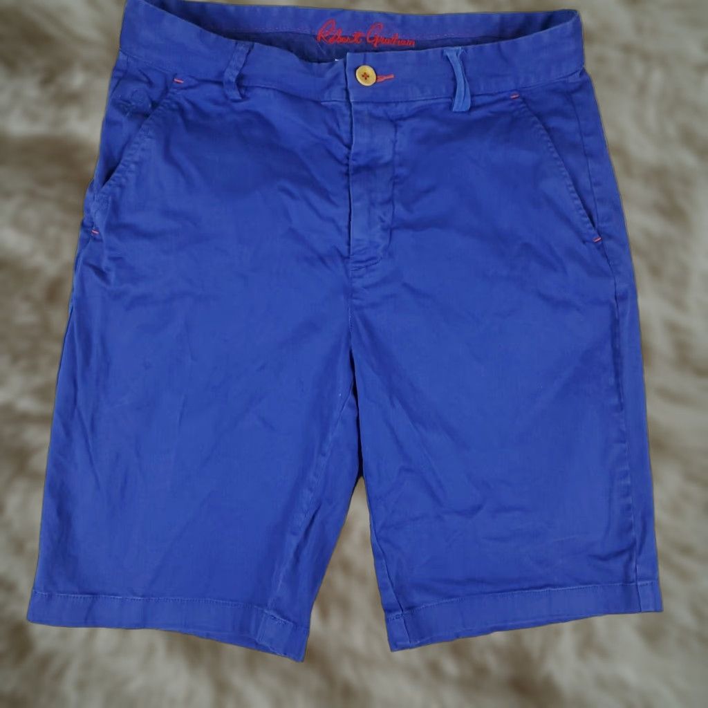 Robert Graham Robert Graham Chino Shorts Mens Size 30 Blue Casual Flat Front Regular Fit Size US 30 / EU 46 - 1 Thumbnail
