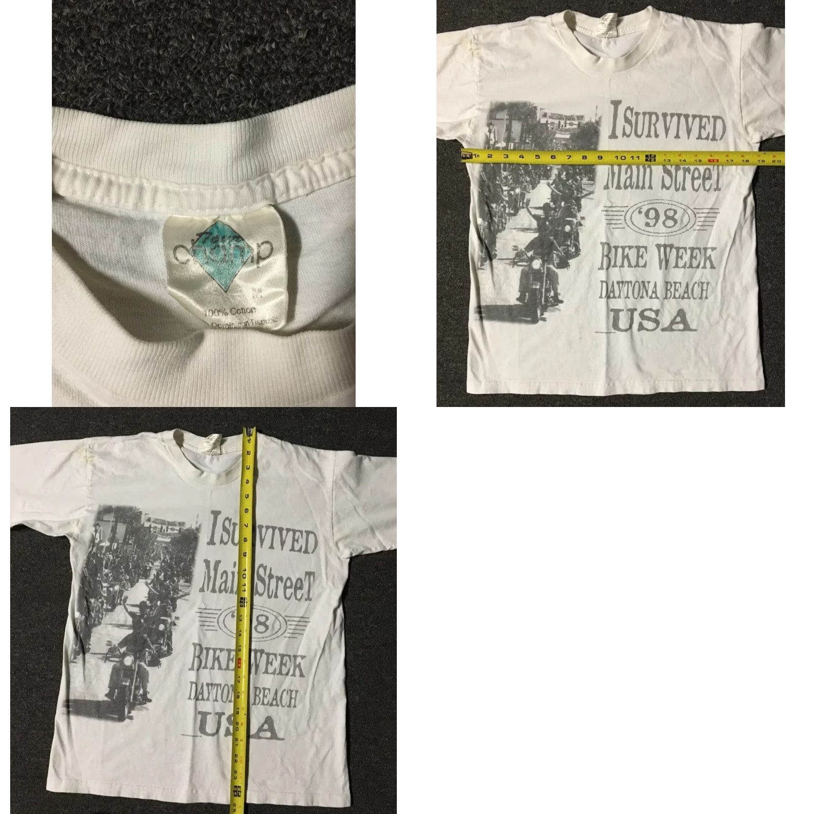 Gloverall VINTAGE 90s I Survived Daytona Beach Bike Week Shirt S Florida Biker Grunge Harley Davidson Sturgis White Graphics Tee Mens Size US S / EU 44-46 / 1 - 8 Thumbnail