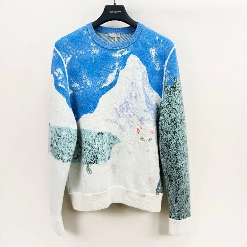 Dior Blue Men's Long Sleeve Sweatshirt 0089