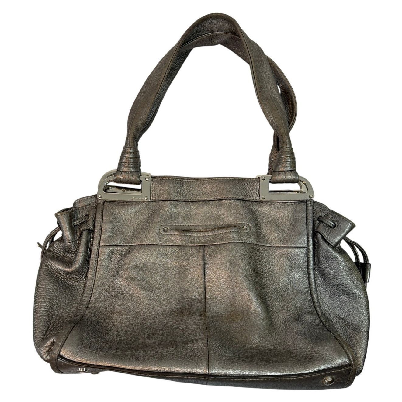 Other B Makowsky Shoulder Bag Silver Leather Purse Handbag Size ONE SIZE - 2 Thumbnail