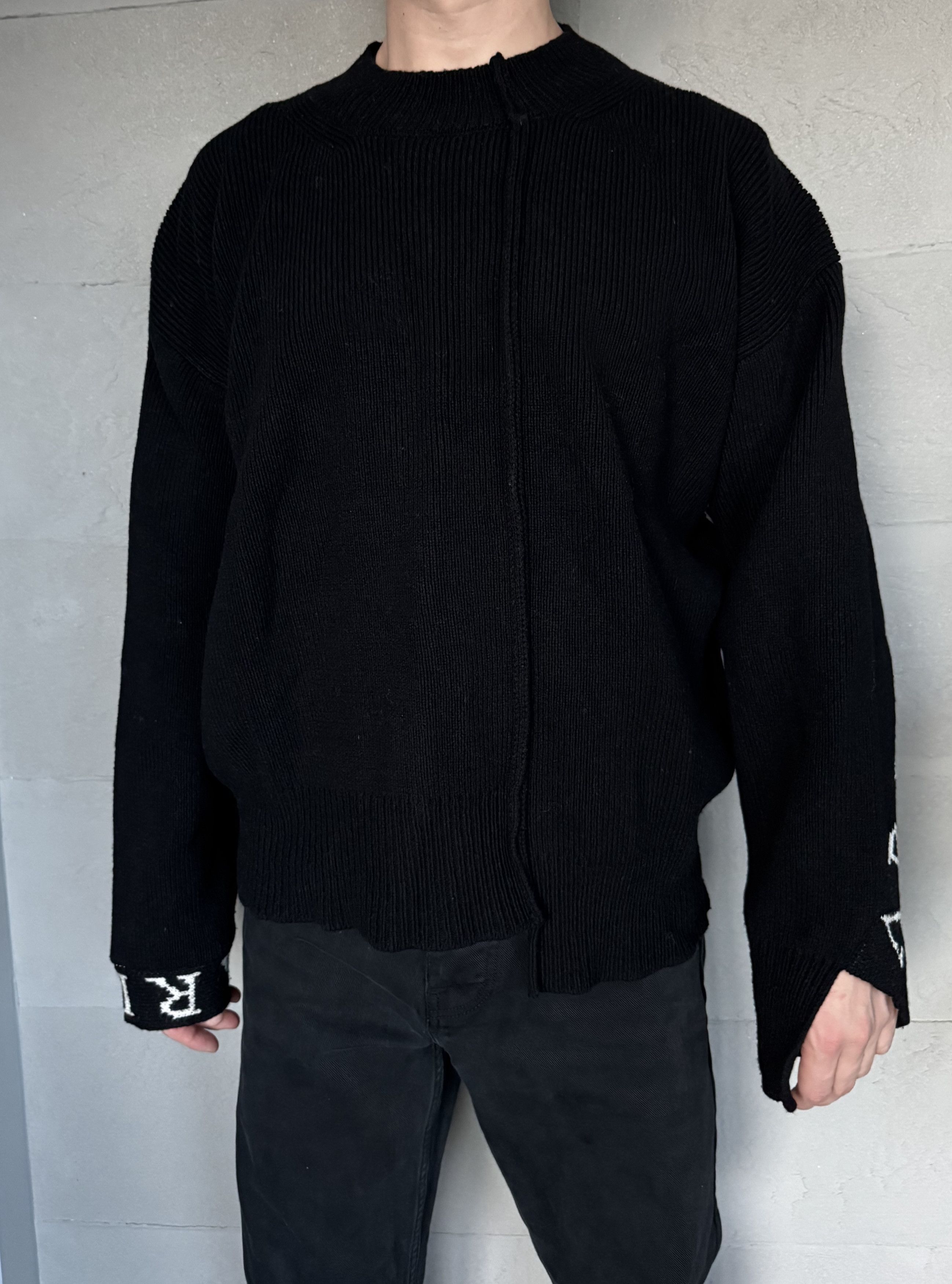 Aries Aries Arise Logo Asymmetric Sweater, Black Size US M / EU 48-50 / 2 - 5 Thumbnail