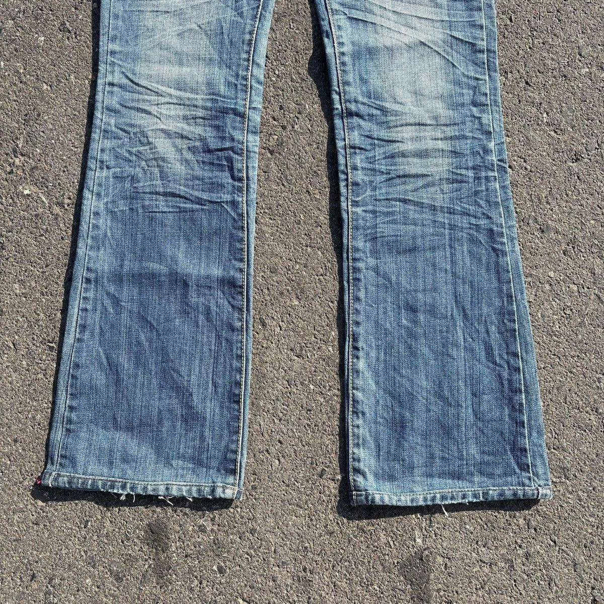 Japanese Brand ❌SOLD❌E+O Y2K Flare Jeans Back Embroidery Blue Denim Size 29" - 6 Thumbnail
