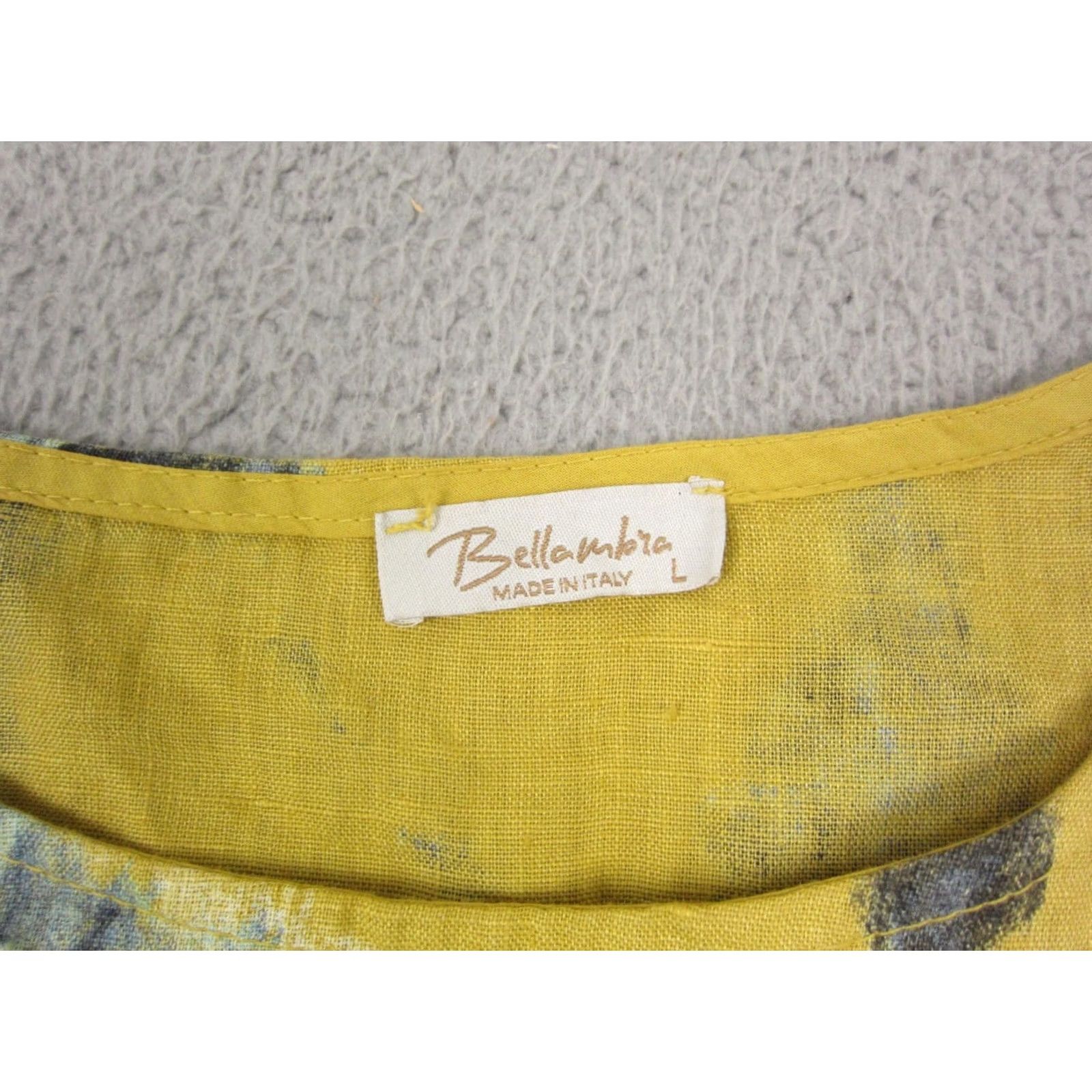Vintage Bellambra Shirt Womens Large L Yellow Tie Dye 100% Linen Blouse Casual Classic Size L / US 10 / IT 46 - 3 Thumbnail