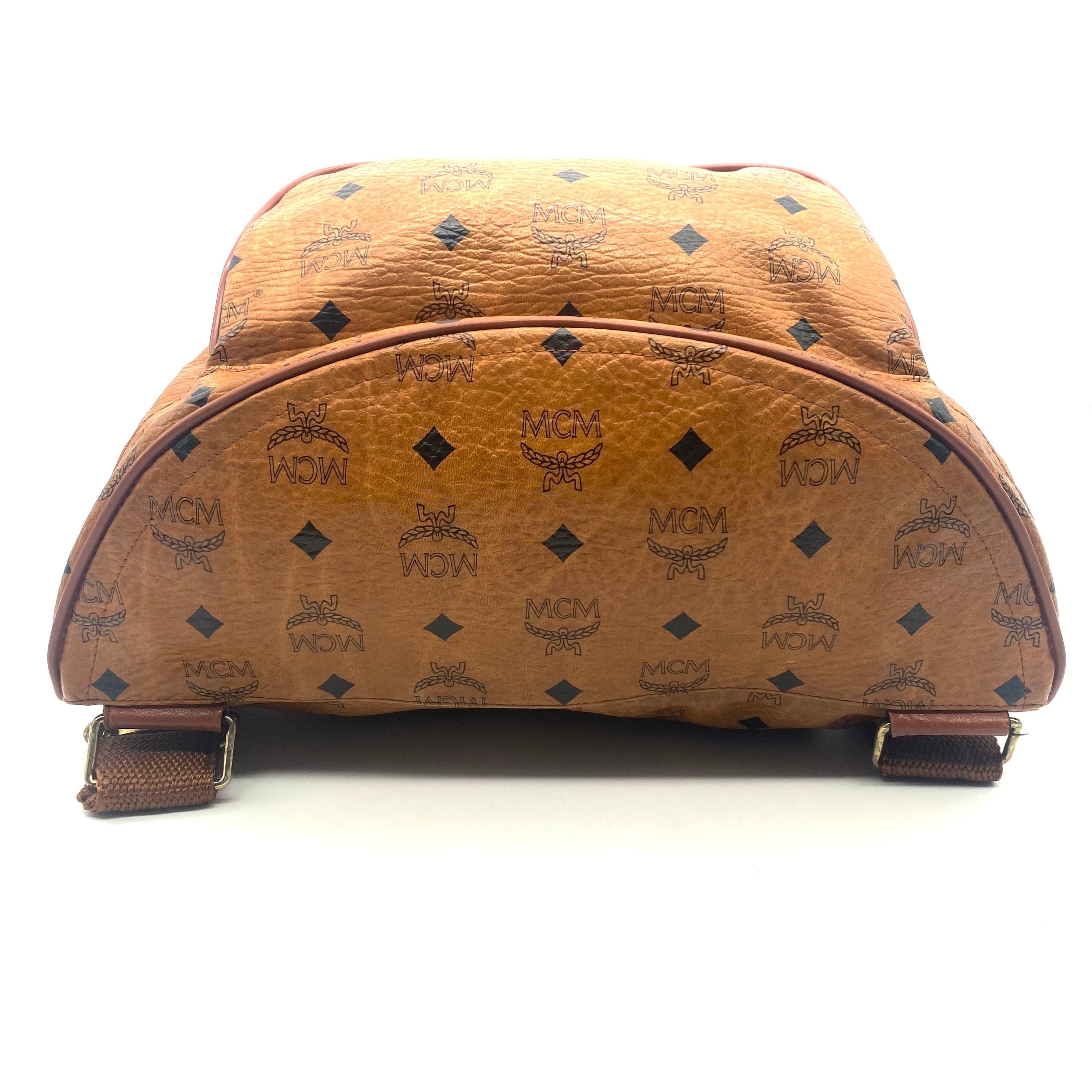 MCM Vintage MCM Visetos Backpack Cognac Size ONE SIZE - 3 Thumbnail