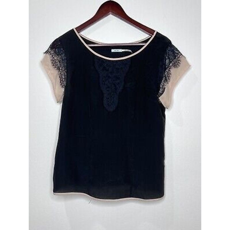 Urban Outfitters Urban Outfitters | Vintage Y2K Black Silk Lace Top | Medium Size M / US 6-8 / IT 42-44 - 3 Thumbnail