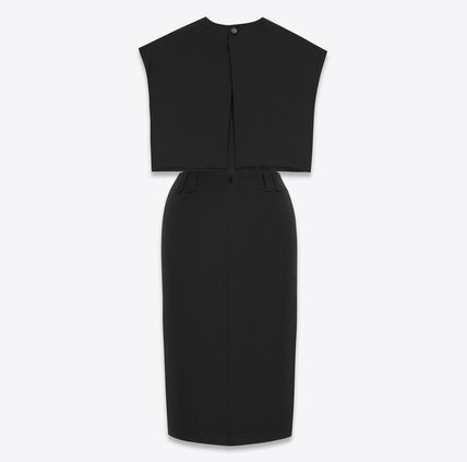 Saint Laurent Paris o1bcso1str1125 Cut Out Dress In Silk Crepe in Black Size M / US 6-8 / IT 42-44 - 2 Thumbnail