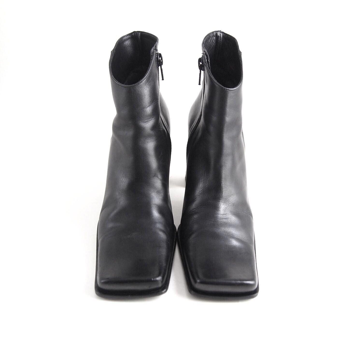 Paciotti Paciotti Square Toe Boots Black Leather Size US 6 EU 36 $660 Size US 6 / IT 36 - 3 Thumbnail