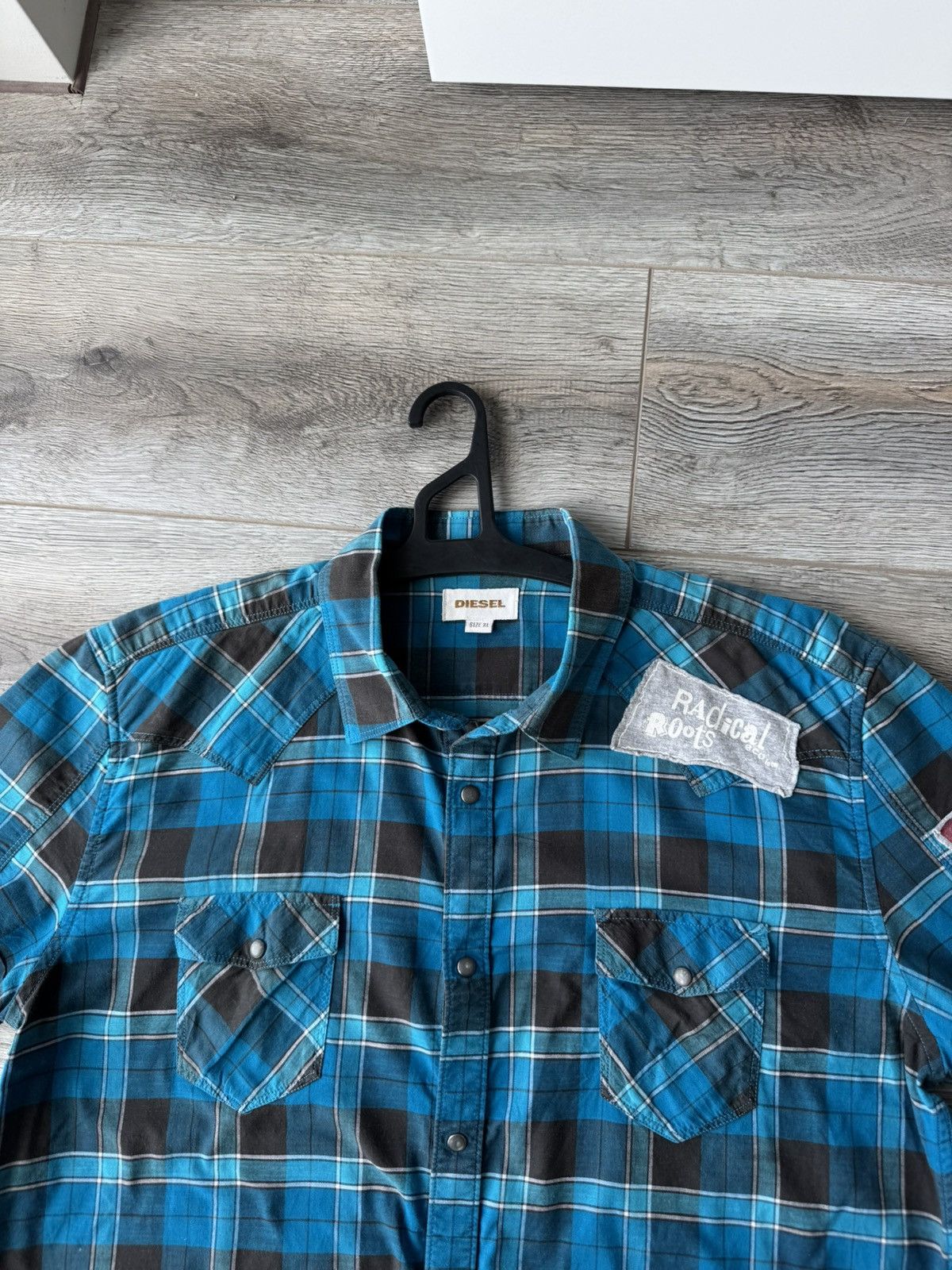 Diesel Diesel Short Sleeve Men's Plaid Shirt Size US XL / EU 56 / 4 - 3 Thumbnail
