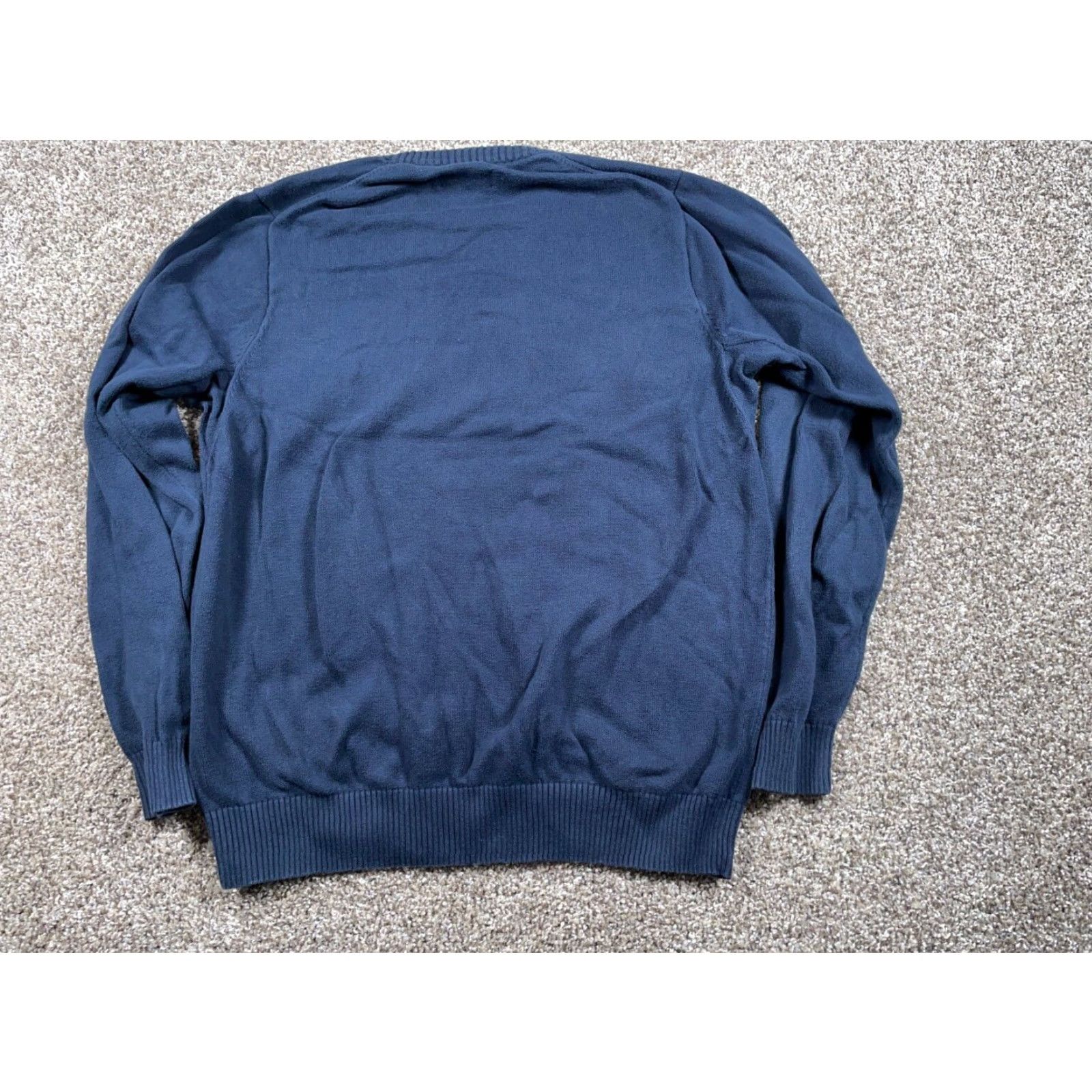 Vintage Duluth Men's Sweater Crewneck Large Tall Dark Blue Chunky Knit Cotton Blend Pullover Solid Classic Preppy Retro Size US L / EU 52-54 / 3 - 3 Thumbnail