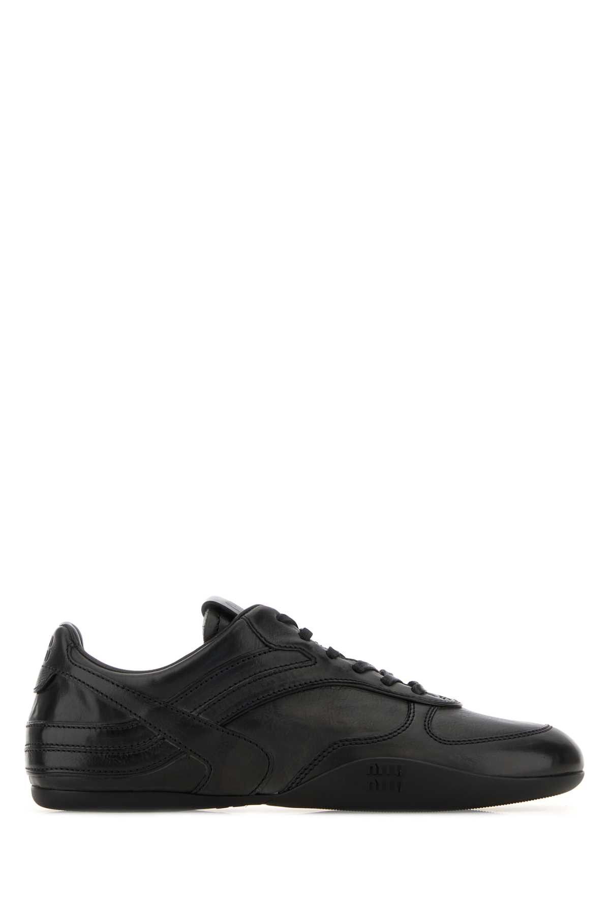 Black Leather Sneakers