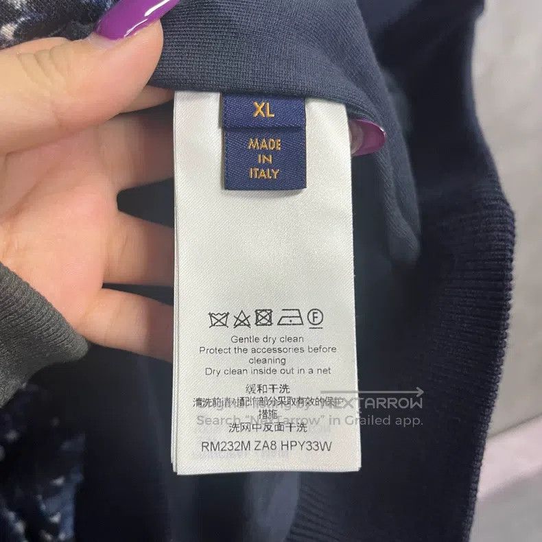 Louis Vuitton Louis Vuitton Blue color-blocked Logo monogrammed hooded z Size US XL / EU 56 / 4 - 4 Thumbnail