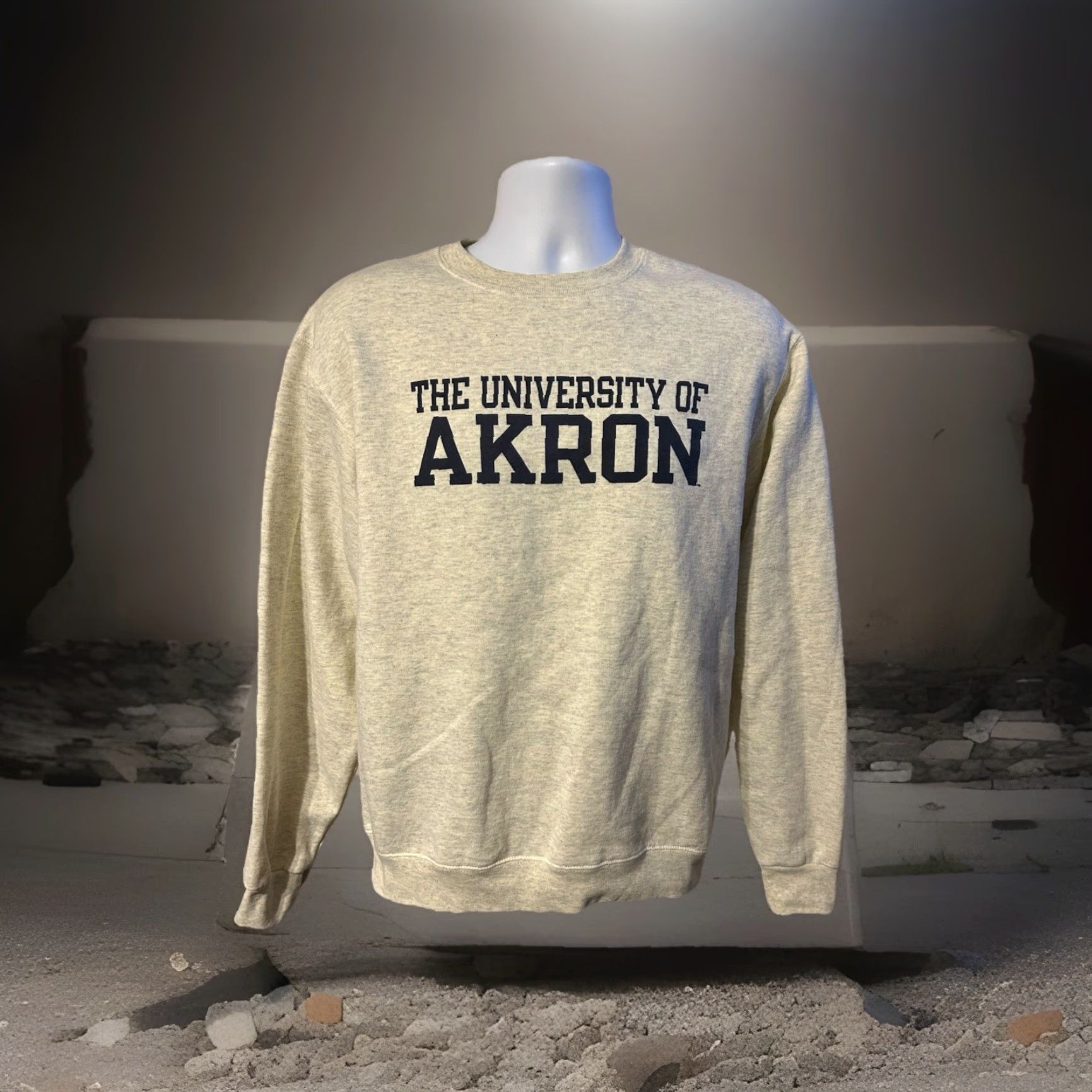 Champion VINTAGE Champion Sweatshirt University Of Akron Pullover Heather Creme Creme Crew Neck Unisex Adults Medium Size US M / EU 48-50 / 2 - 4 Thumbnail