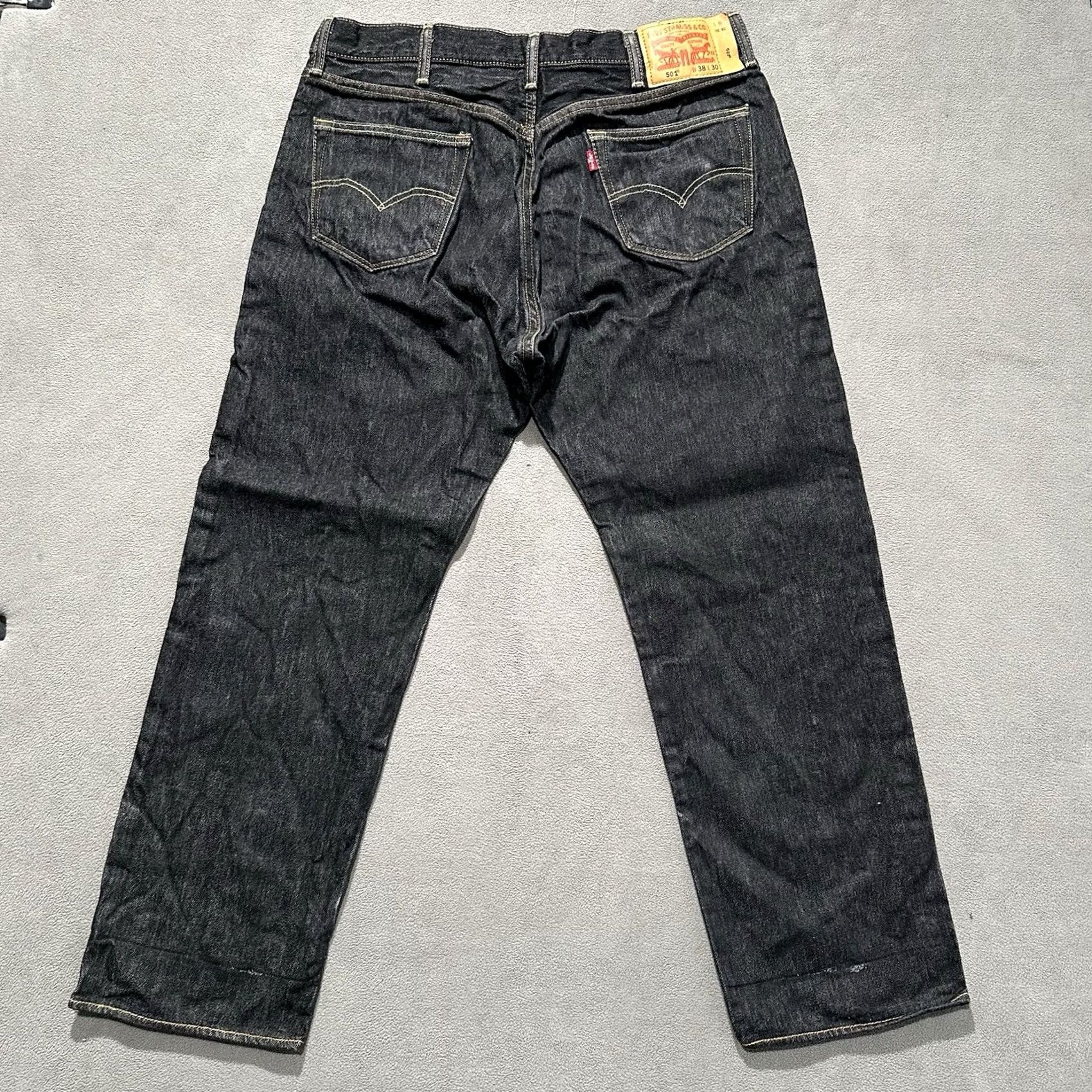 Levi's Levis 501 Original Fit Jeans Gray Denim Button Fly Mens 38x30 (36x29) GUC Size US 38 / EU 54 - 2 Thumbnail