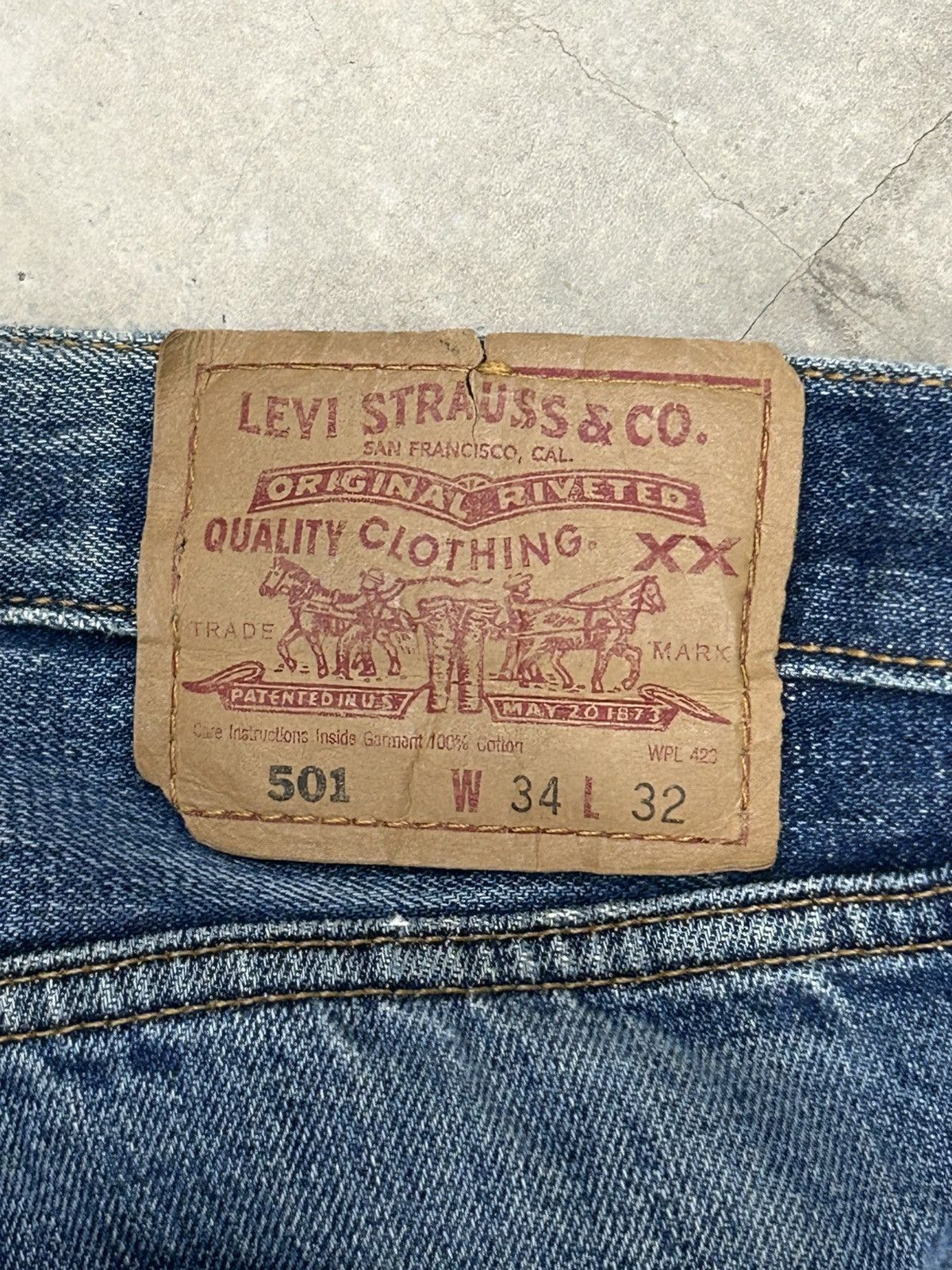 Levi's Levis 501 Jeans Distressed Shashiko Button Fly Size US 32 / EU 48 - 13 Thumbnail