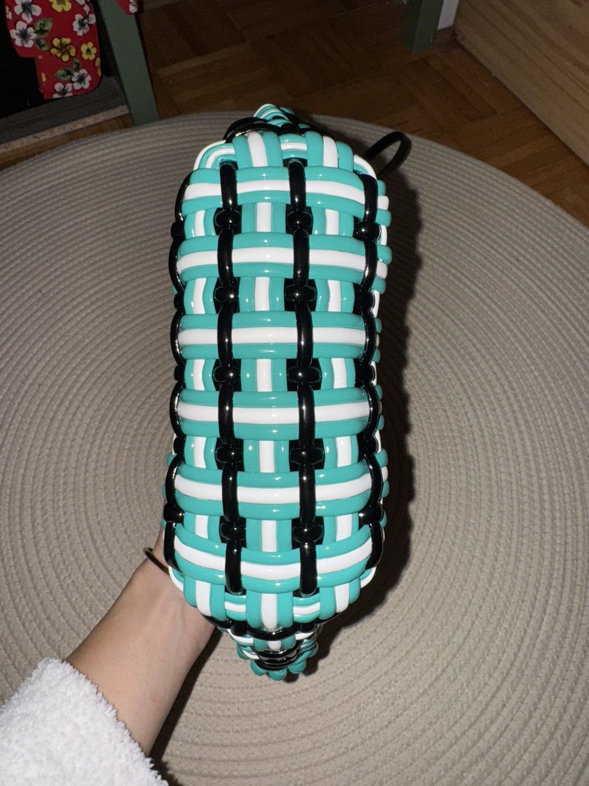Balenciaga BALENCIAGA Bistro Basket XXS woven faux patent-leather tote Size ONE SIZE - 4 Thumbnail