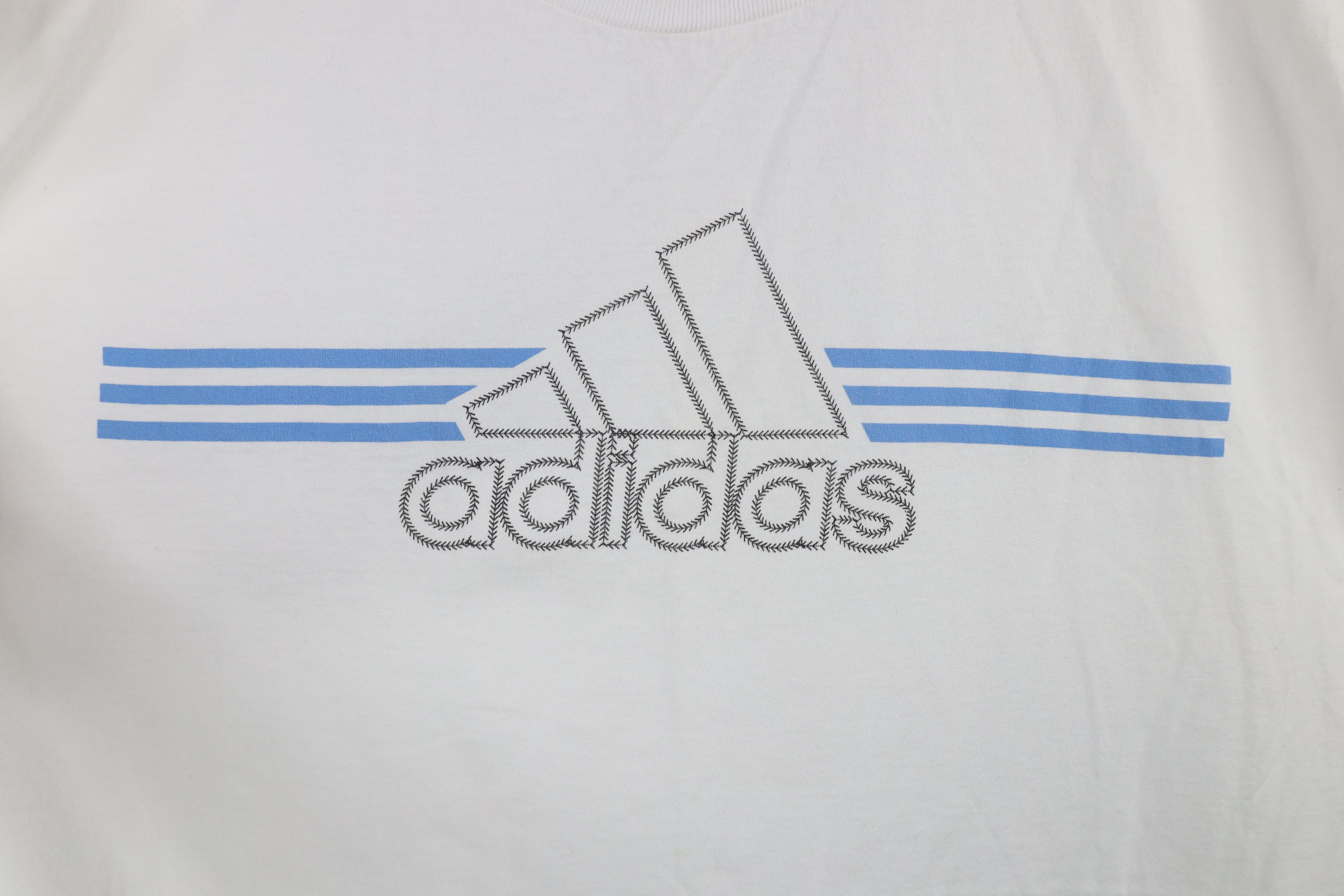 Adidas × Vintage Vintage 90s Adidas Spell Out Cut Off Muscle T-Shirt White Size US XL / EU 56 / 4 - 4 Thumbnail