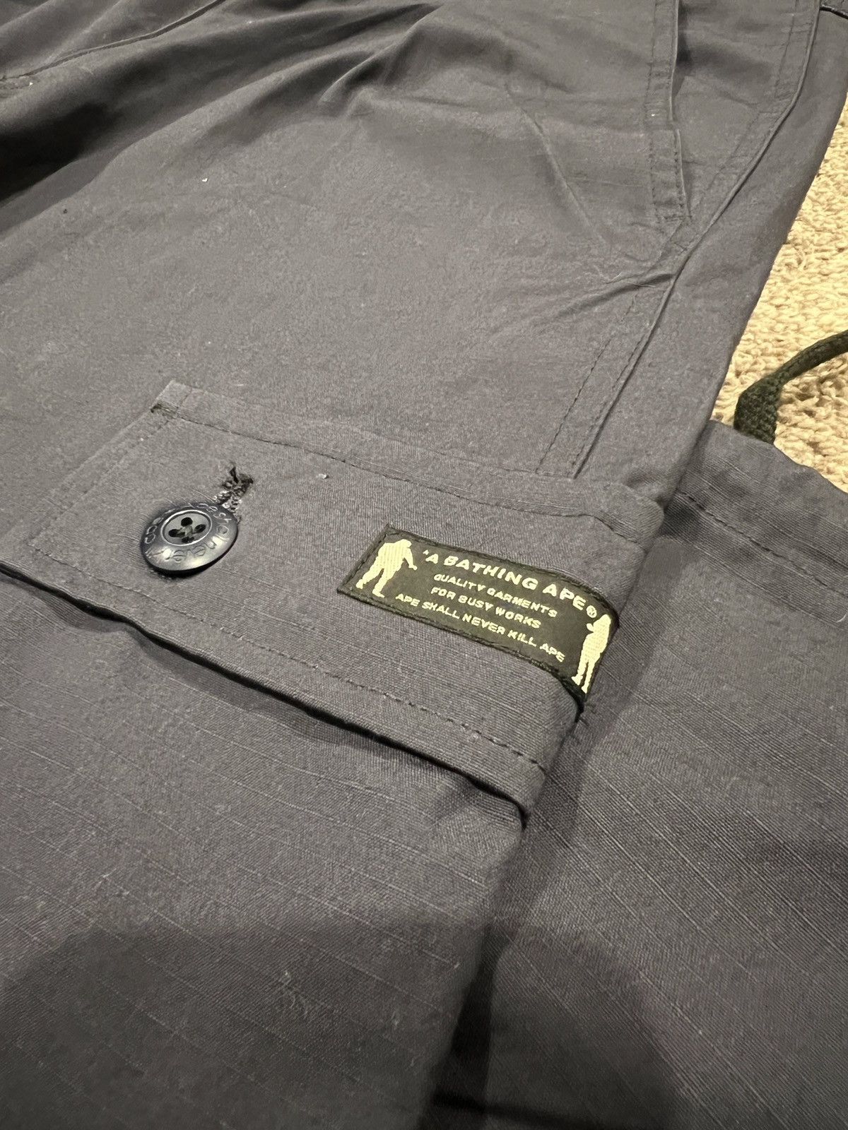 Bape Brand new a bathing ape Bape Cargo Pants navy medium Size US 32 / EU 48 - 4 Thumbnail