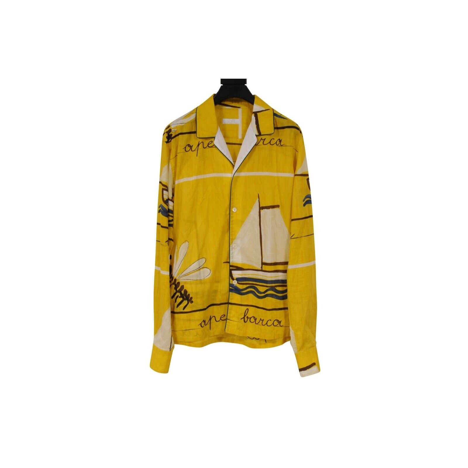 Prada SS05 Sail Boat Bee Yacht Button Down Yellow - 02352 Size US M / EU 48-50 / 2 - 13 Thumbnail