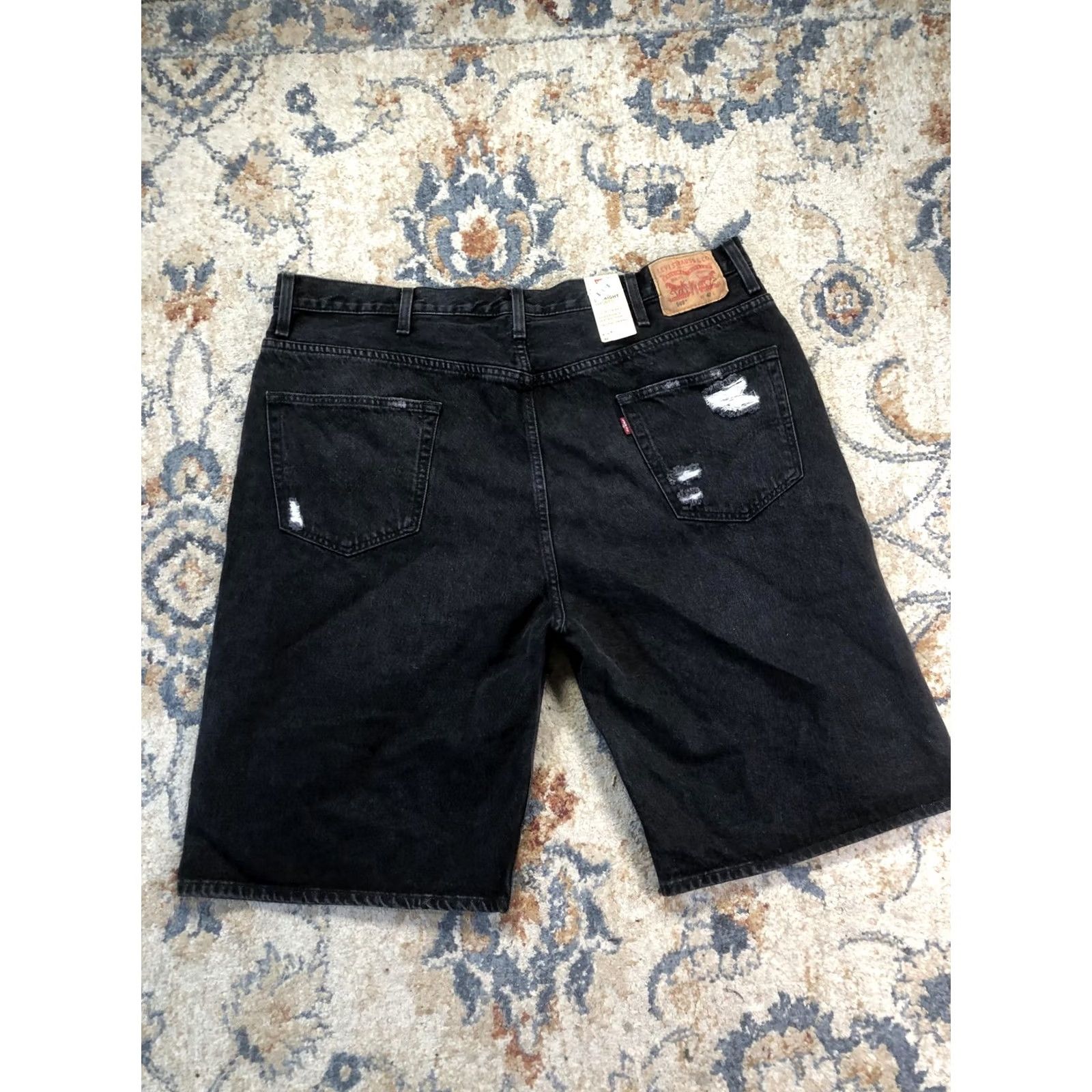 Levi's Levi's 569 Bermuda Shorts Mens 42 Black Denim Distressed 5-Pocket Relaxed Fit Shorts Size US 42 / EU 58 - 6 Thumbnail