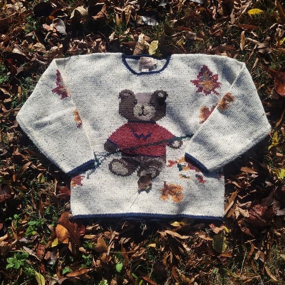 Woolrich Woolen Mills Vtg Woolrich Fall Teddy Bear Crewneck Wool Sweater Autumn Size S / US 4 / IT 40 - 1 Thumbnail
