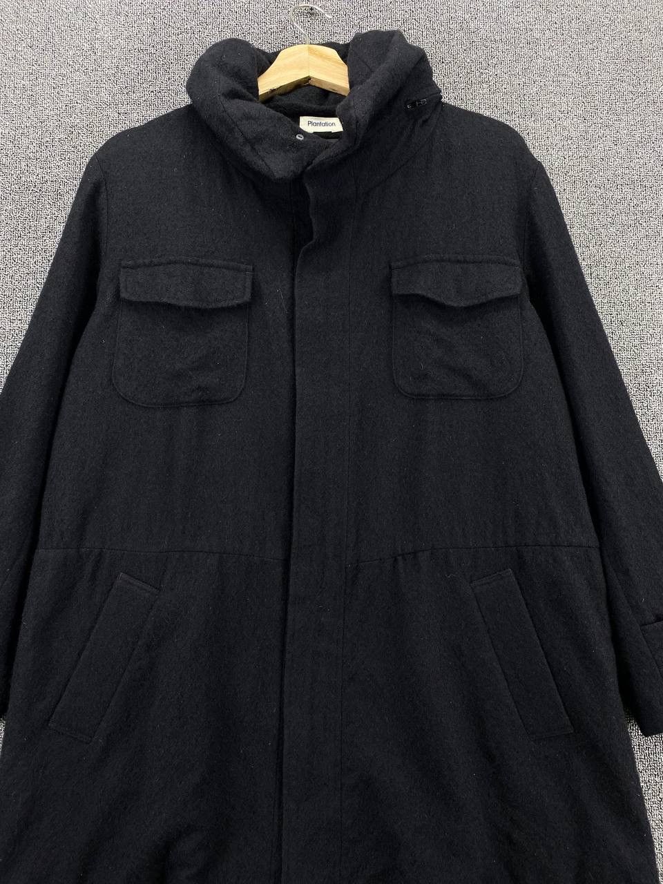 Issey Miyake Vintage Issey Miyake Plantation Black Wool Hodded Jacket Size M / US 6-8 / IT 42-44 - 4 Thumbnail