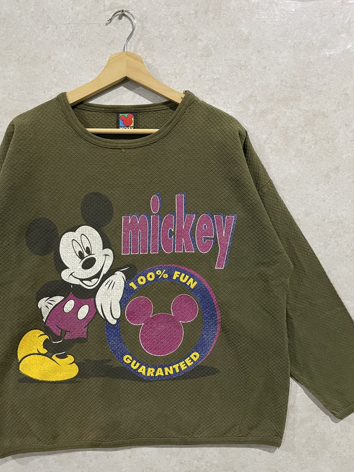 Mickey Mouse × Vintage Vintage Mickey Mouse Knit Sweatshirt Size US L / EU 52-54 / 3 - 3 Thumbnail
