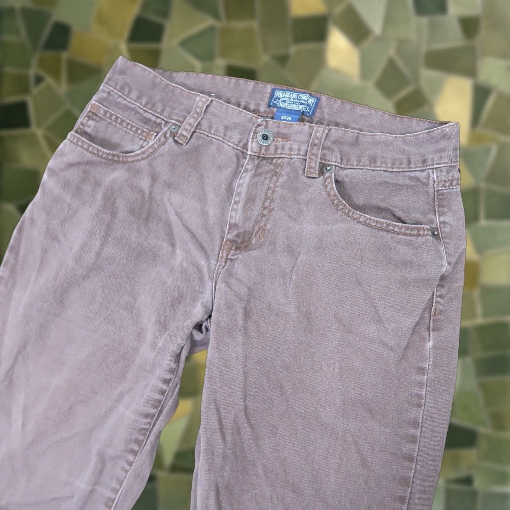 Ralph Lauren VINTAGE Ralph Lauren Jeans Flared Boots Cut Low Rise Women 6x30 Brown 90s Denim Cotton Spring Fall Womens Size 28" / US 6 / IT 42 - 1 Thumbnail
