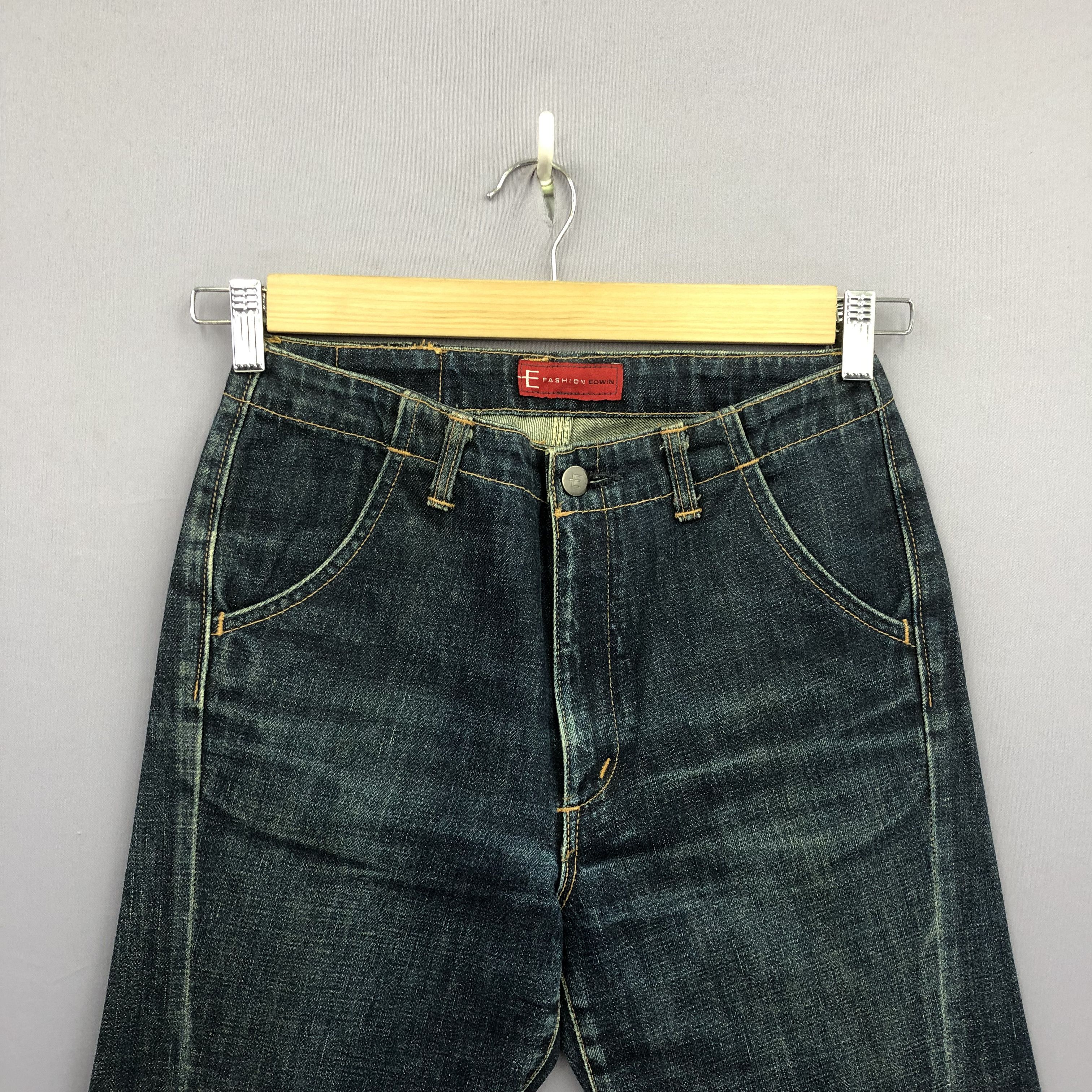 Japanese Brand Vintage Edwin E Function Blue Wash Flared Bootcut Jeans Size 28" / US 6 / IT 42 - 5 Thumbnail