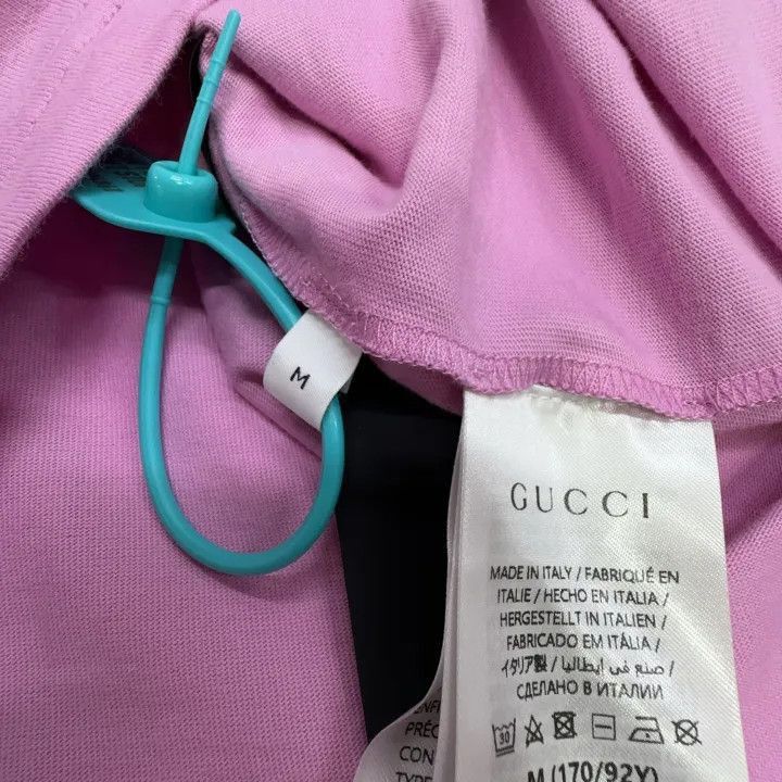 Gucci Gucci Pink Logo Print Cotton T-Shirt-2507 Size M / US 6-8 / IT 42-44 - 2 Thumbnail