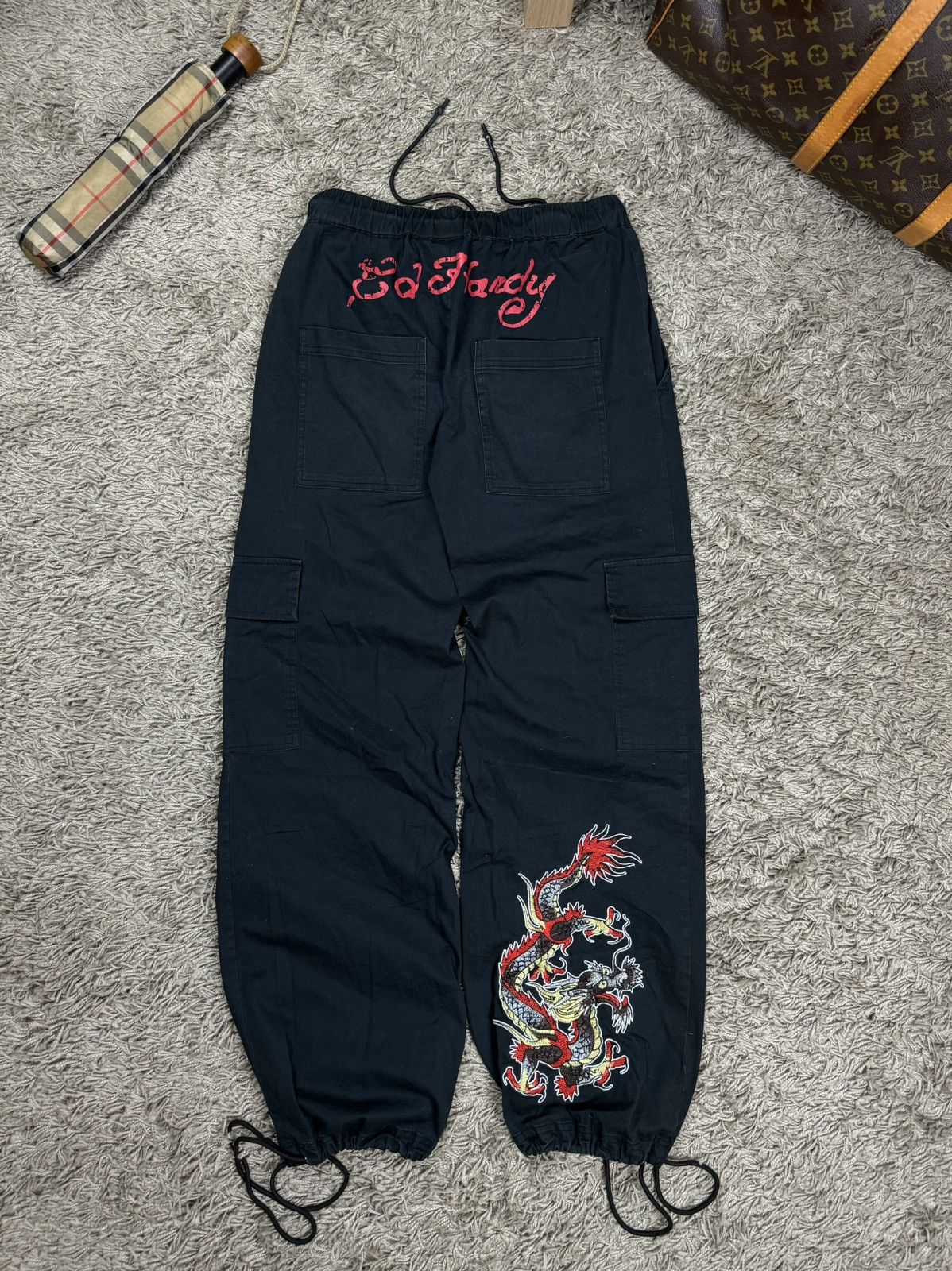 Ed Hardy Baggy parachute pants Ed Hardy y2k original hip-hop item Size 29" - 1 Thumbnail