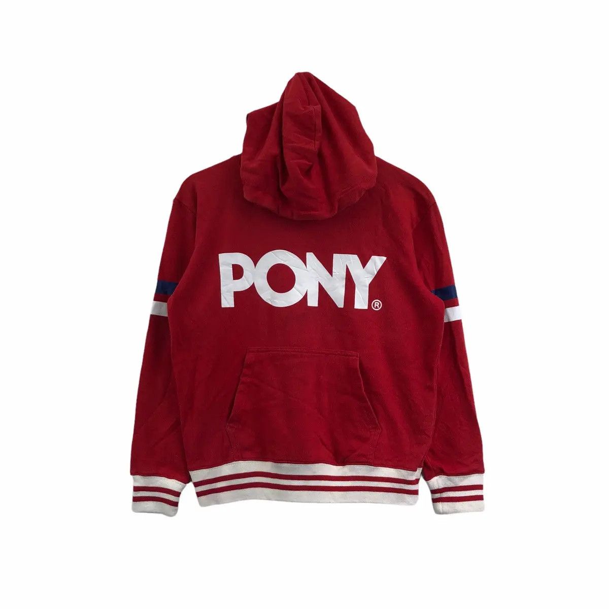 PONY Vtg 90’ PONY SKATEBOARD Hip Hop Red Hoodie Jacket Pullover Size M / US 6-8 / IT 42-44 - 1 Thumbnail