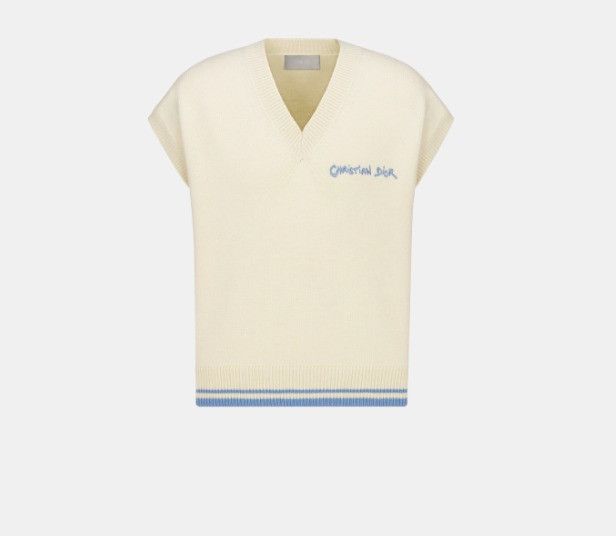 Dior o1w1db11025 443M647 Sweater Vest in White Size US S / EU 44-46 / 1 - 1 Thumbnail