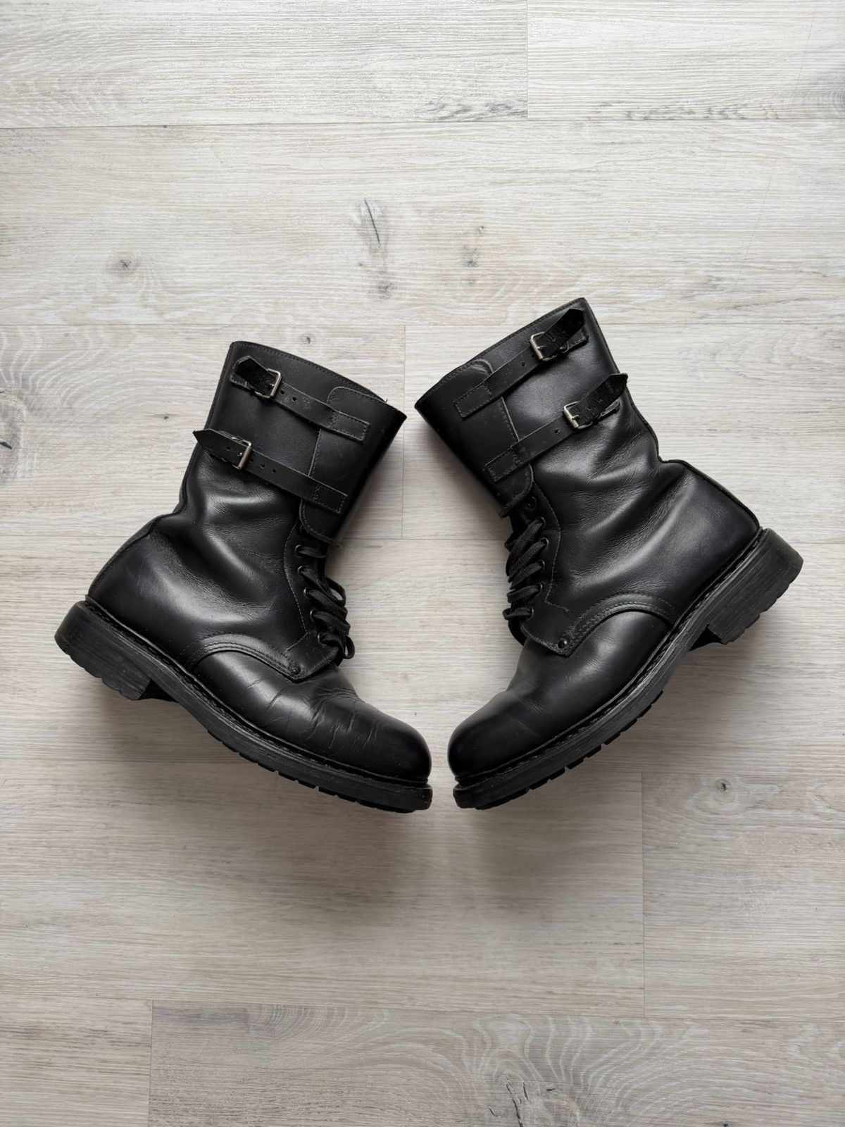 If Six Was Nine Double Buckle Black Moto Boots Red Wing Frye Guidi Inspired Size US 9.5 / EU 42-43 - 7 Thumbnail