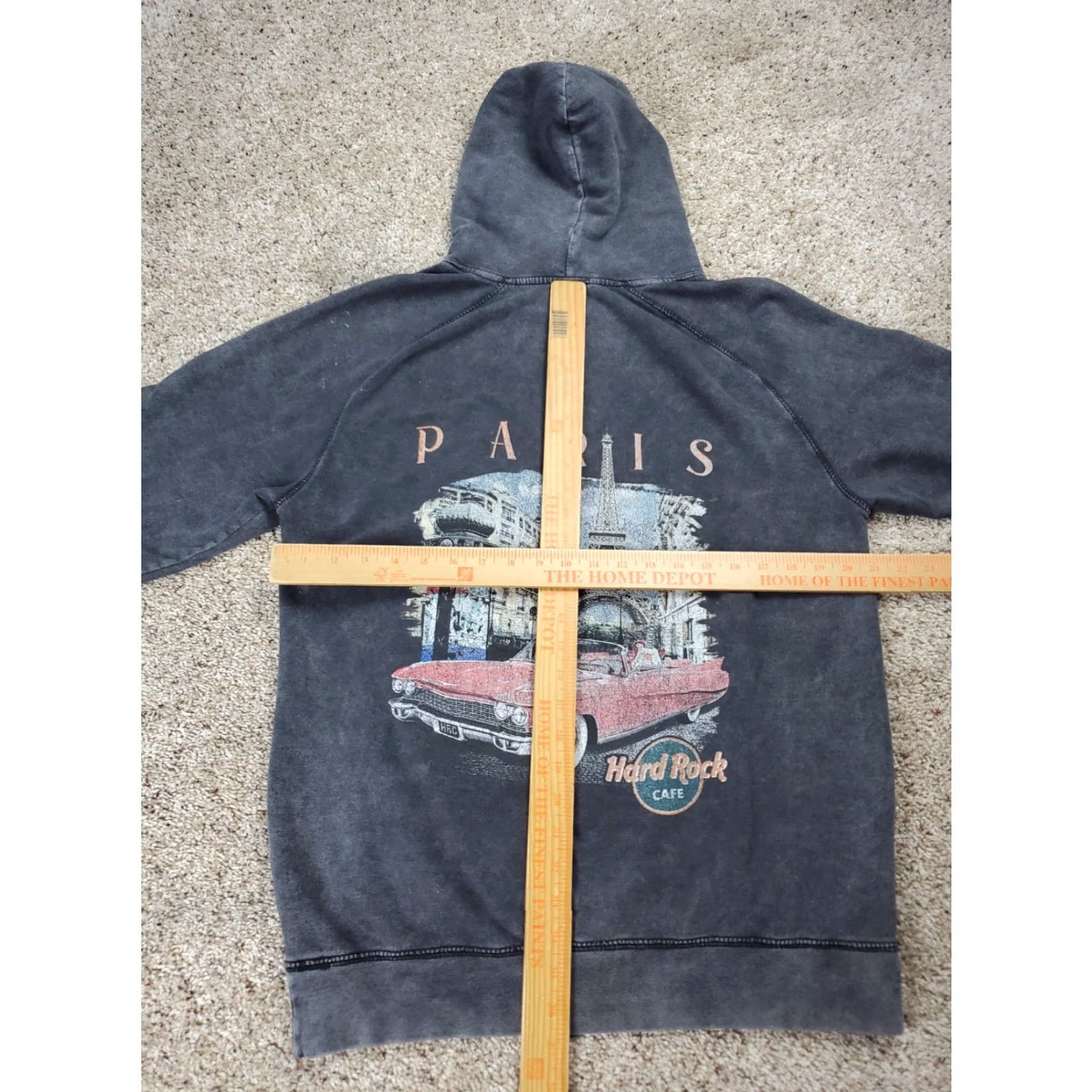 Pacsun Pacsun X Hard Rock Cafe Paris Hoodie Mens Medium Black Acid Wash Graphic Shirt? Size US M / EU 48-50 / 2 - 7 Thumbnail