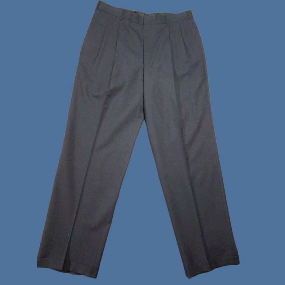 Hart Schaffner Marx Final Answer: Hart Schaffner Marx Dress Pants Mens 34x31 Black Wool Pleated Formal Business Size US 34 / EU 50 - 1 Thumbnail