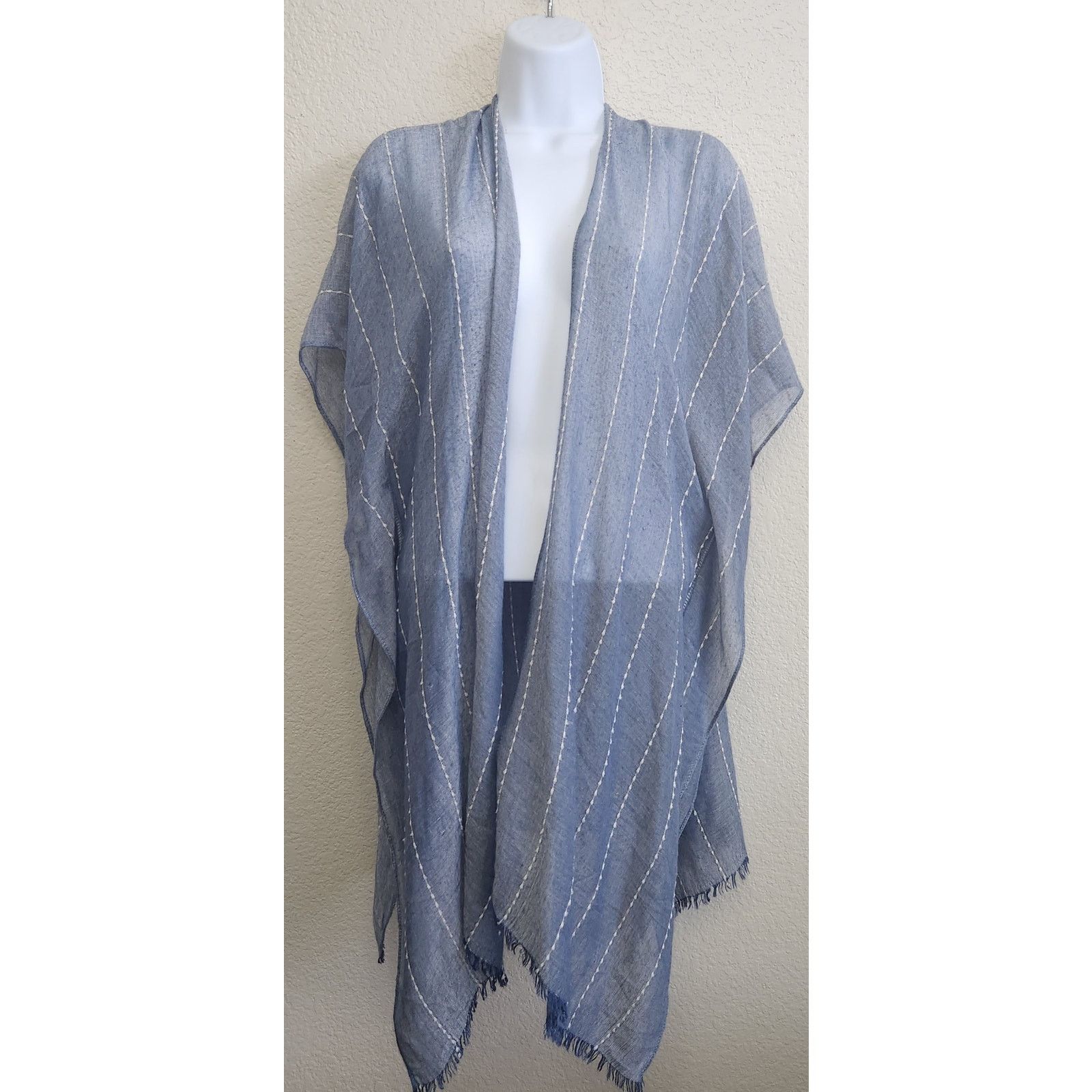 Other Do Everything In Love Blue Cardigan One Size Frayed Hem Size ONE SIZE - 1 Thumbnail
