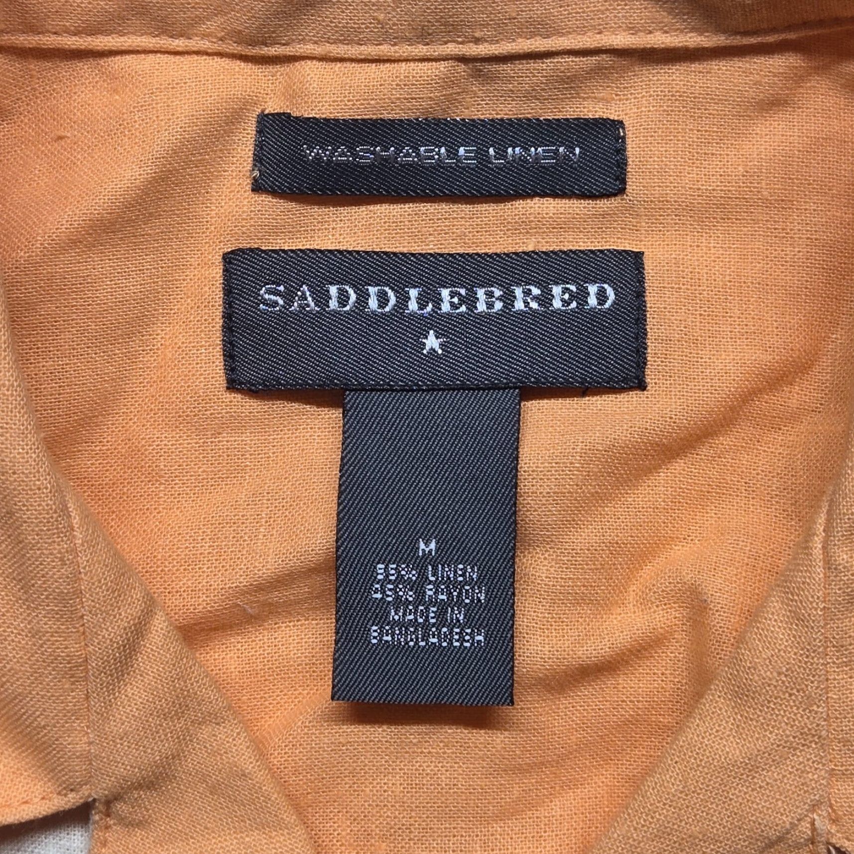 Vintage Saddlebred Shirt Short Sleeve Button-Up Adult Men's Size M Orange Front Button-Down Casual 90s? Size US M / EU 48-50 / 2 - 3 Thumbnail