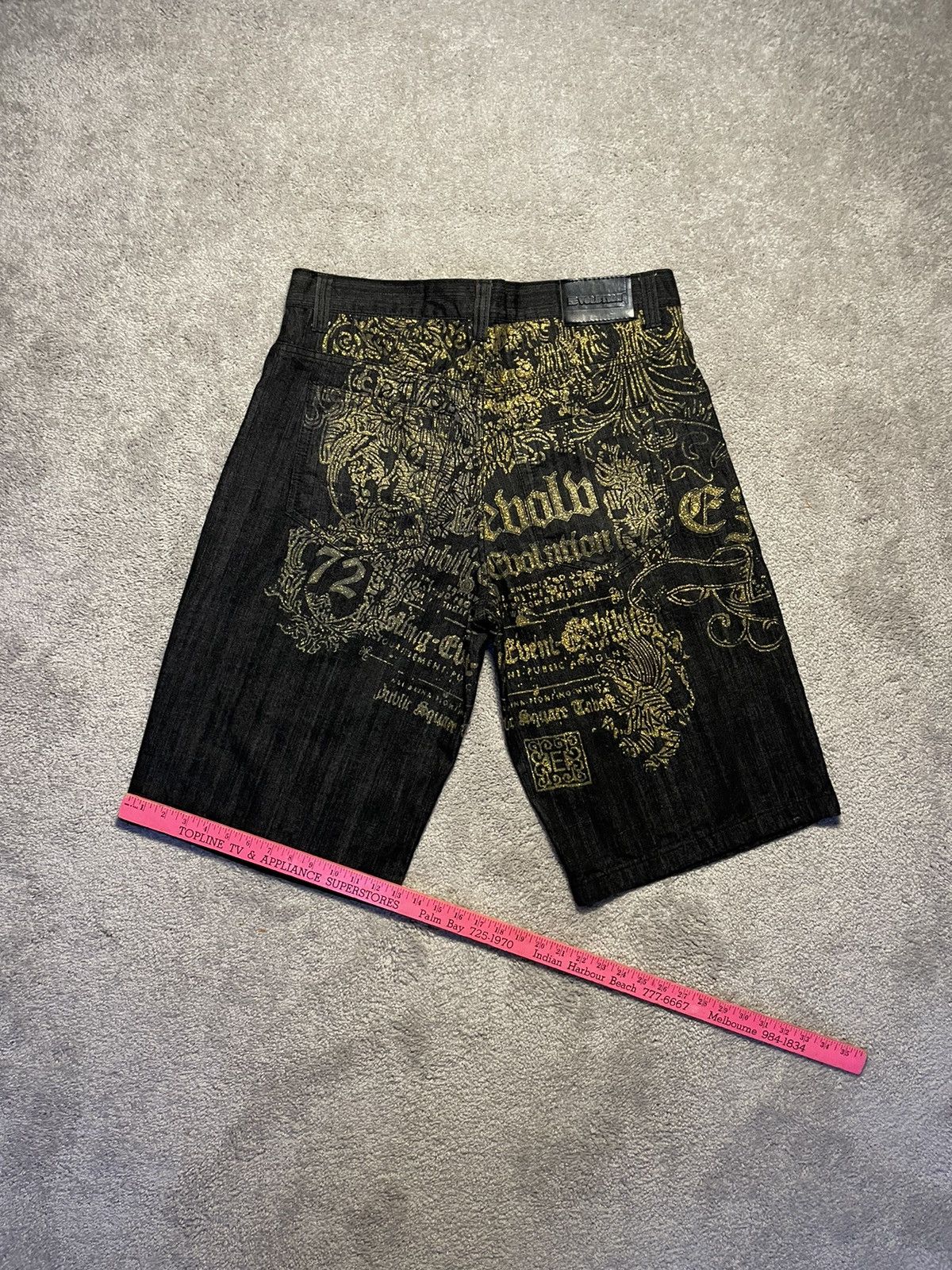 image of Southpole Black Y2K Skater Jnco Style Evolution Jorts, Men's (Size 36)