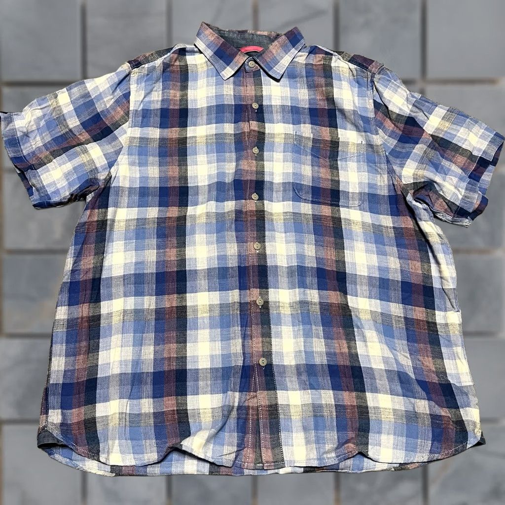 Tommy Bahama Tommy Bahama Shirt XL Blue Plaid Short Sleeve Mens Size US XL / EU 56 / 4 - 1 Thumbnail