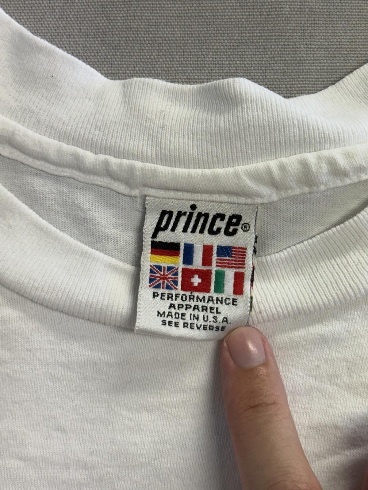 Prince Vintage 90s Prince Tennis Racket T-shirt Art Tee Made in USA Size US XL / EU 56 / 4 - 3 Thumbnail