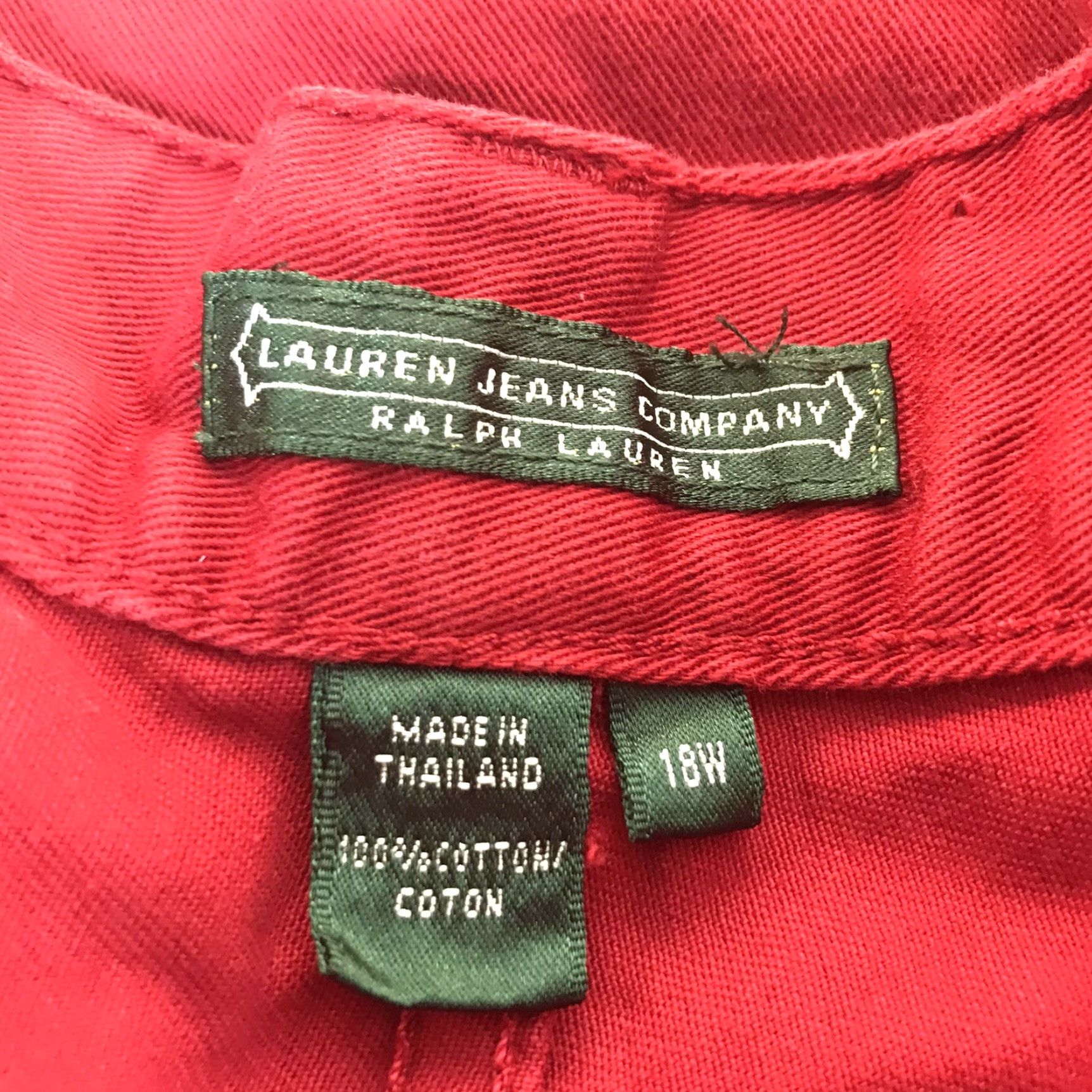 Ralph Lauren VINTAGE Ralph Lauren Lauren Jeans Co Cropped Jeans Womens Plus Size 18W Red 90s Logo Casual Size 40" / US 18 - 6 Thumbnail
